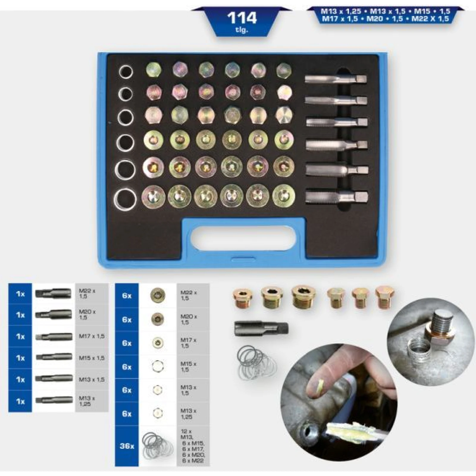 KS TOOLS Reparatursatz, Ölablaßschraubengewinde BT711300