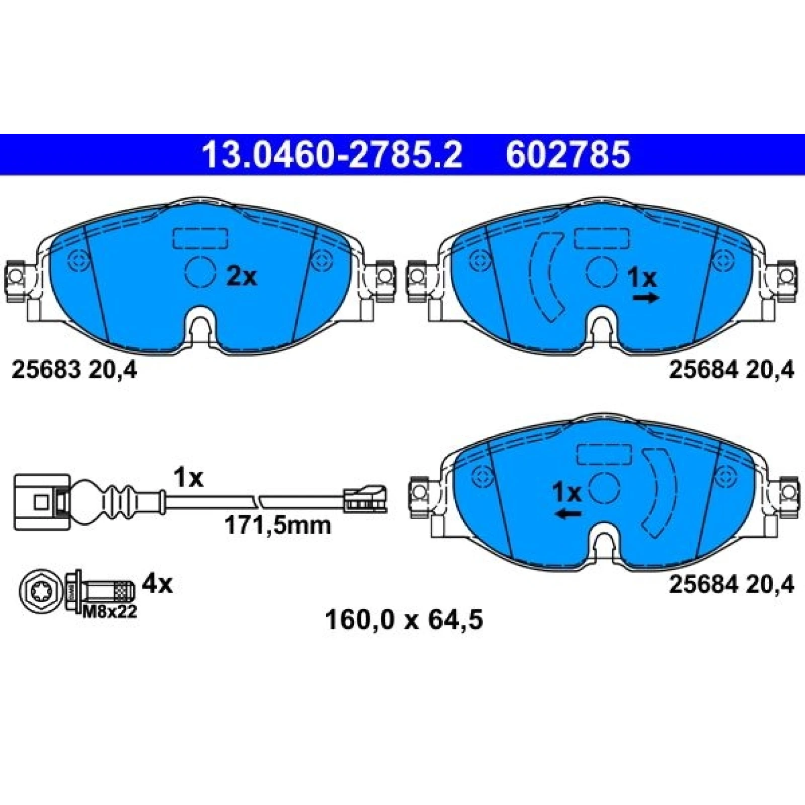 Bremsbelagsatz Vw P.Golf/Passat/Tiguan/Touran 12 13.0460-2785.2
