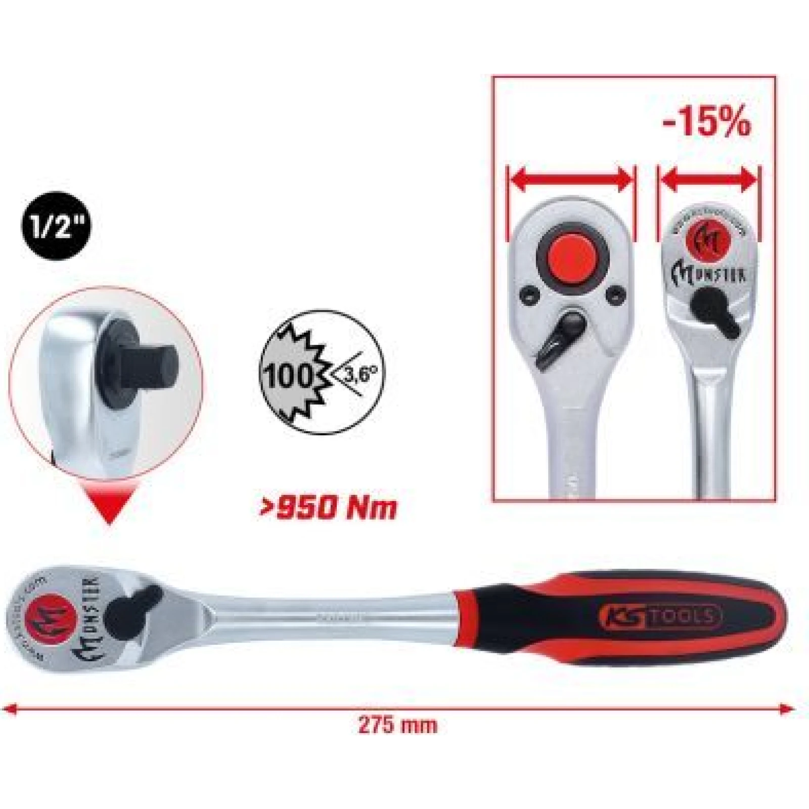 KS TOOLS Umschaltknarre 935.1290