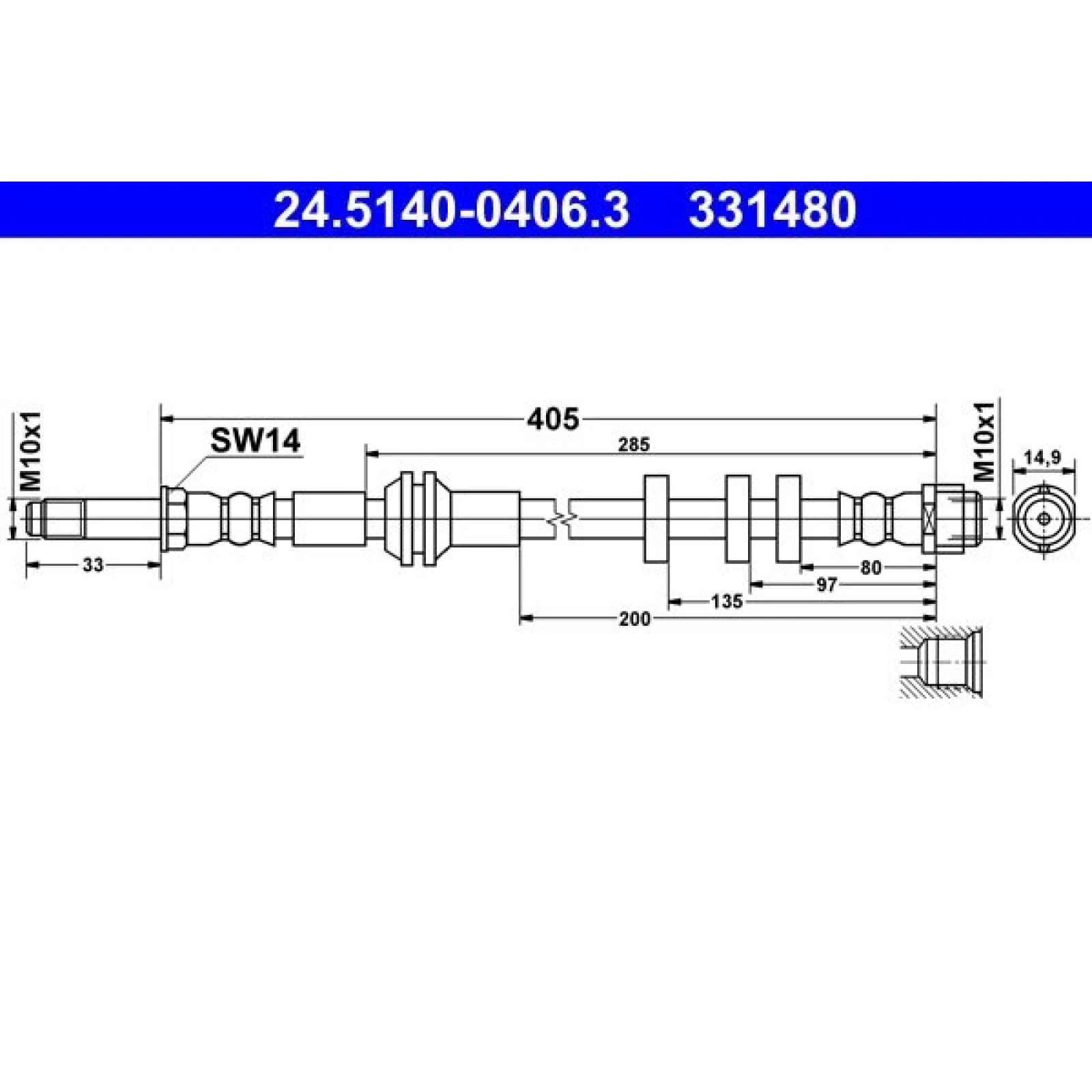 ATE Bremsschlauch 24.5140-0406.3