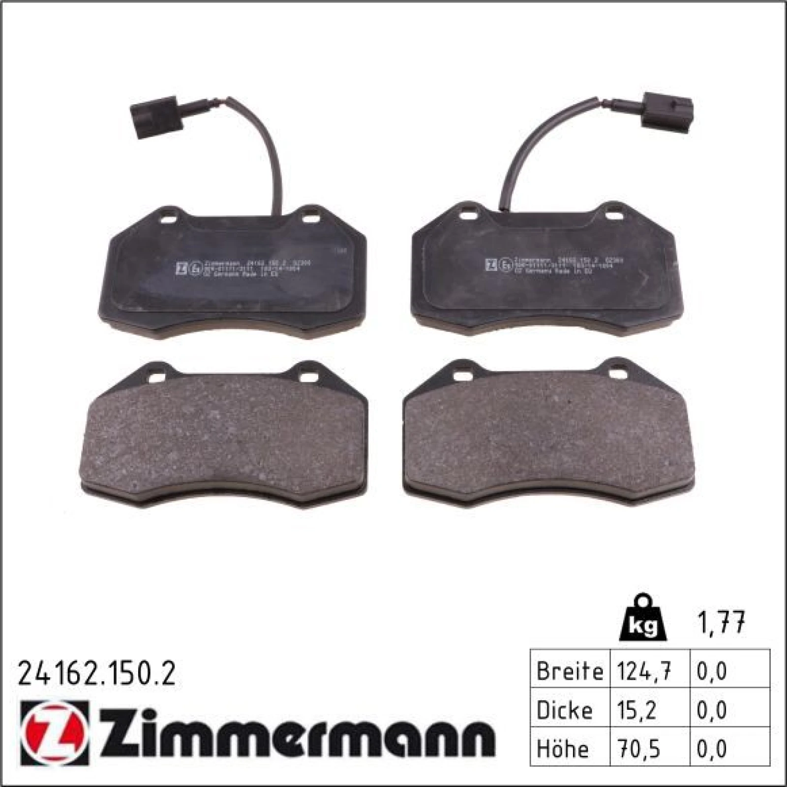 ZIMMERMANN Bremsbeläge 24162.150.2