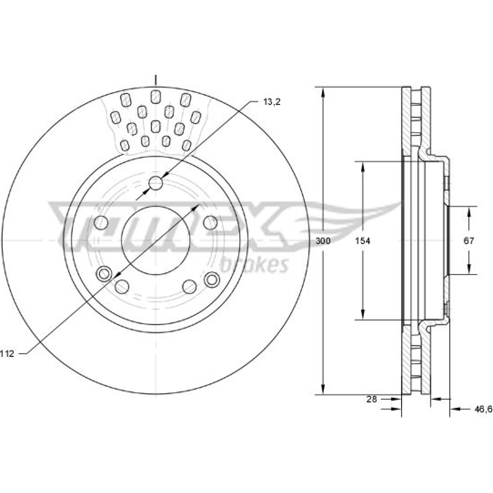 TOMEX brakes Bremsscheibe TX 74-04