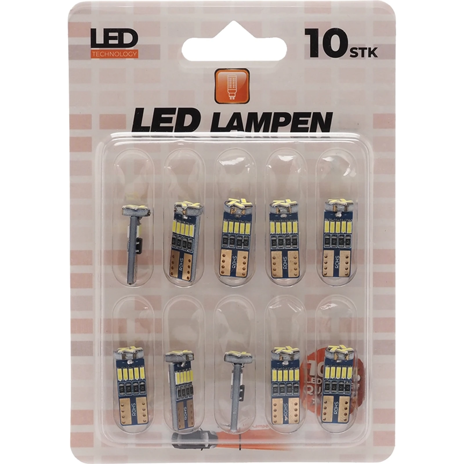 10 Stück Glassockel W5W 15 x 3014 SMD Weiß T10 Canbus LIMSPAR1