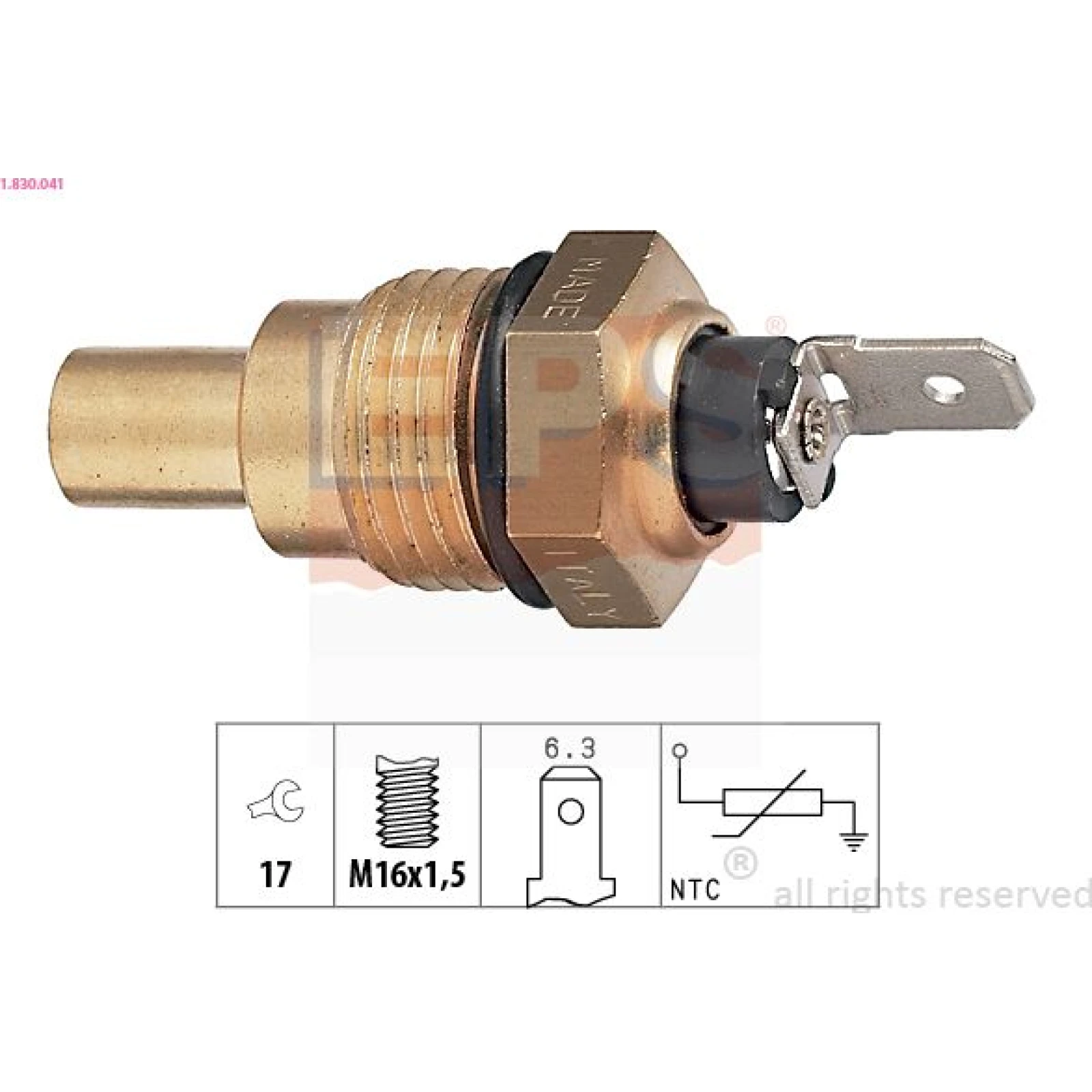 Sensor, Kühlmitteltemperatur 1.830.041