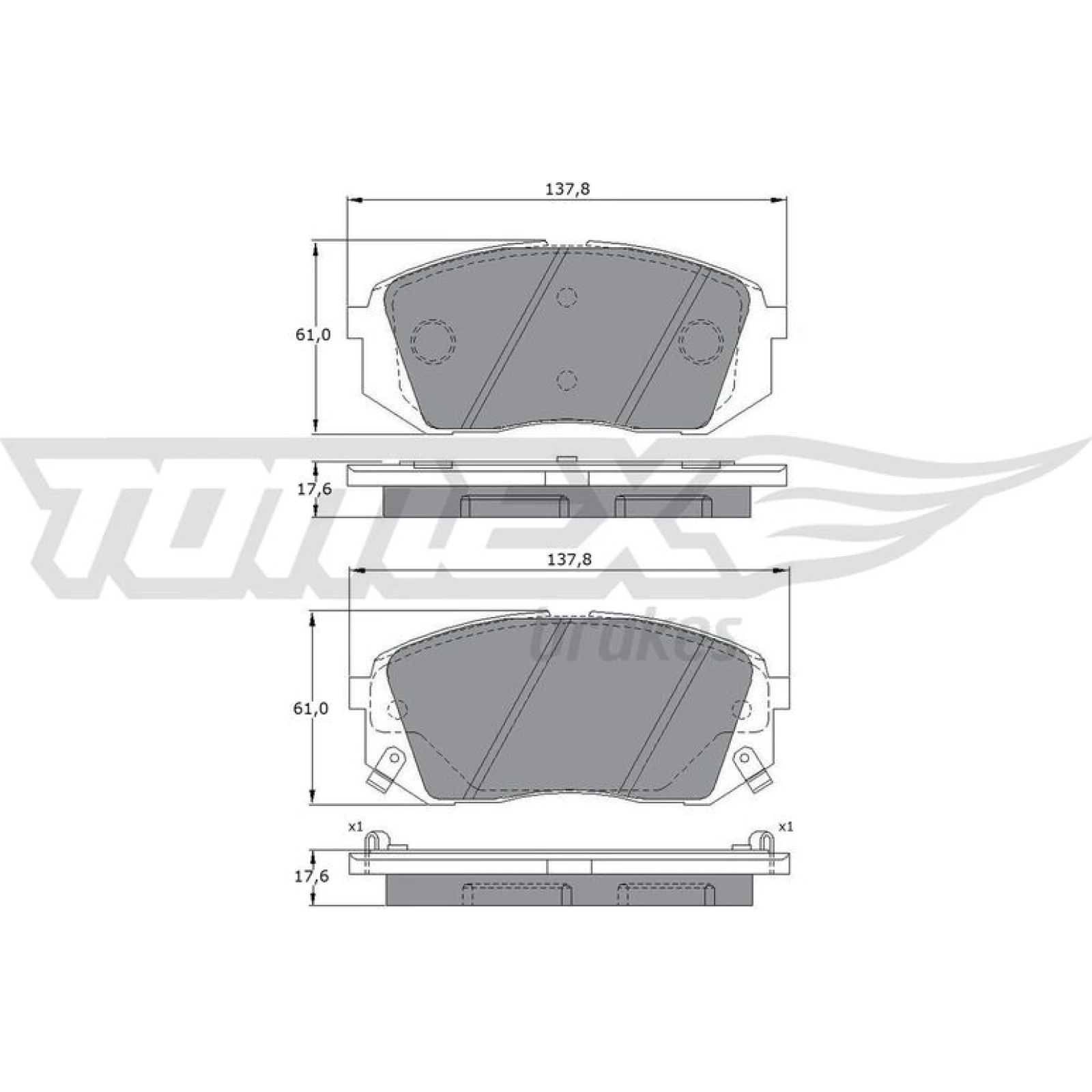 TOMEX brakes Bremsbelagsatz, Scheibenbremse TX 17-47