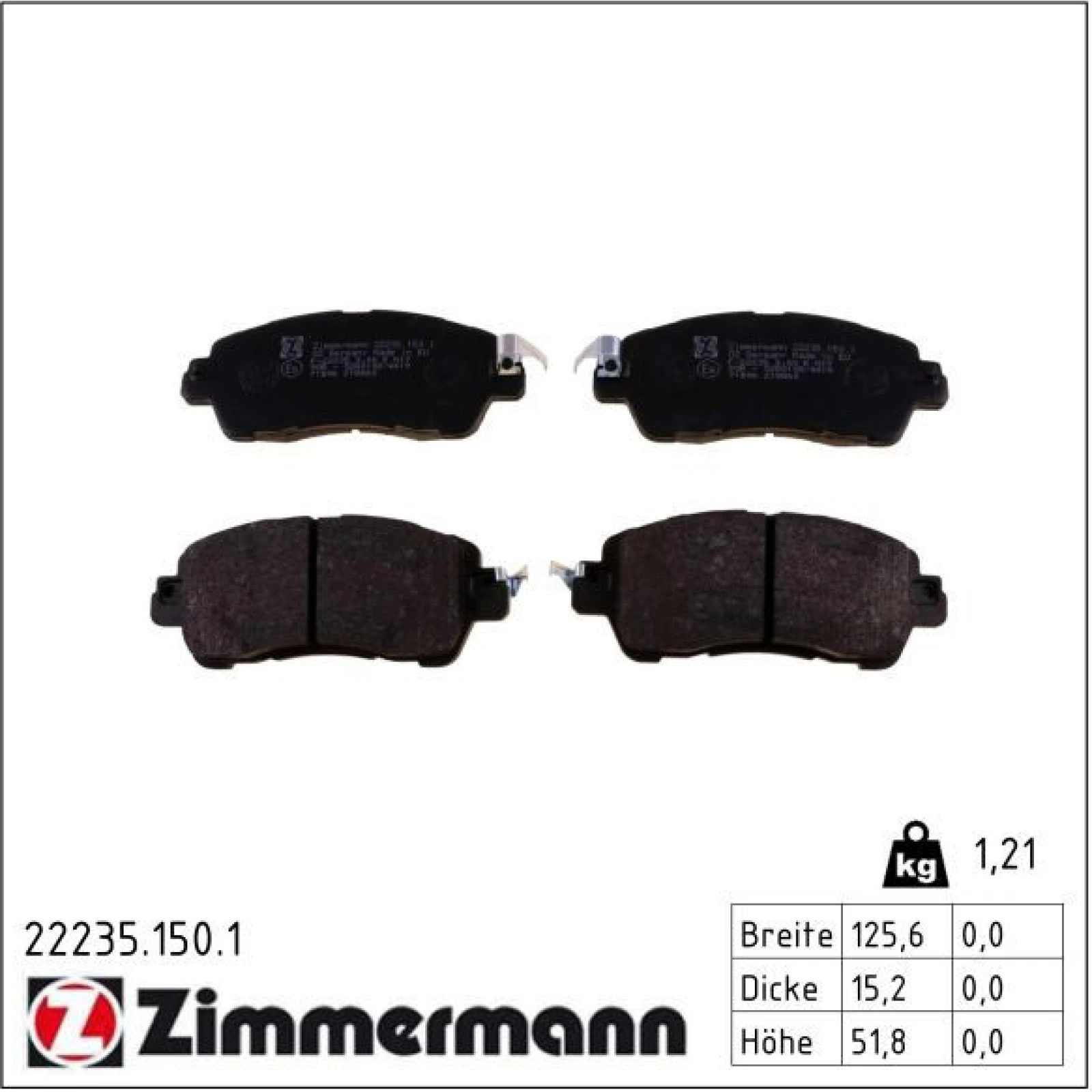 ZIMMERMANN Bremsbeläge 22235.150.1