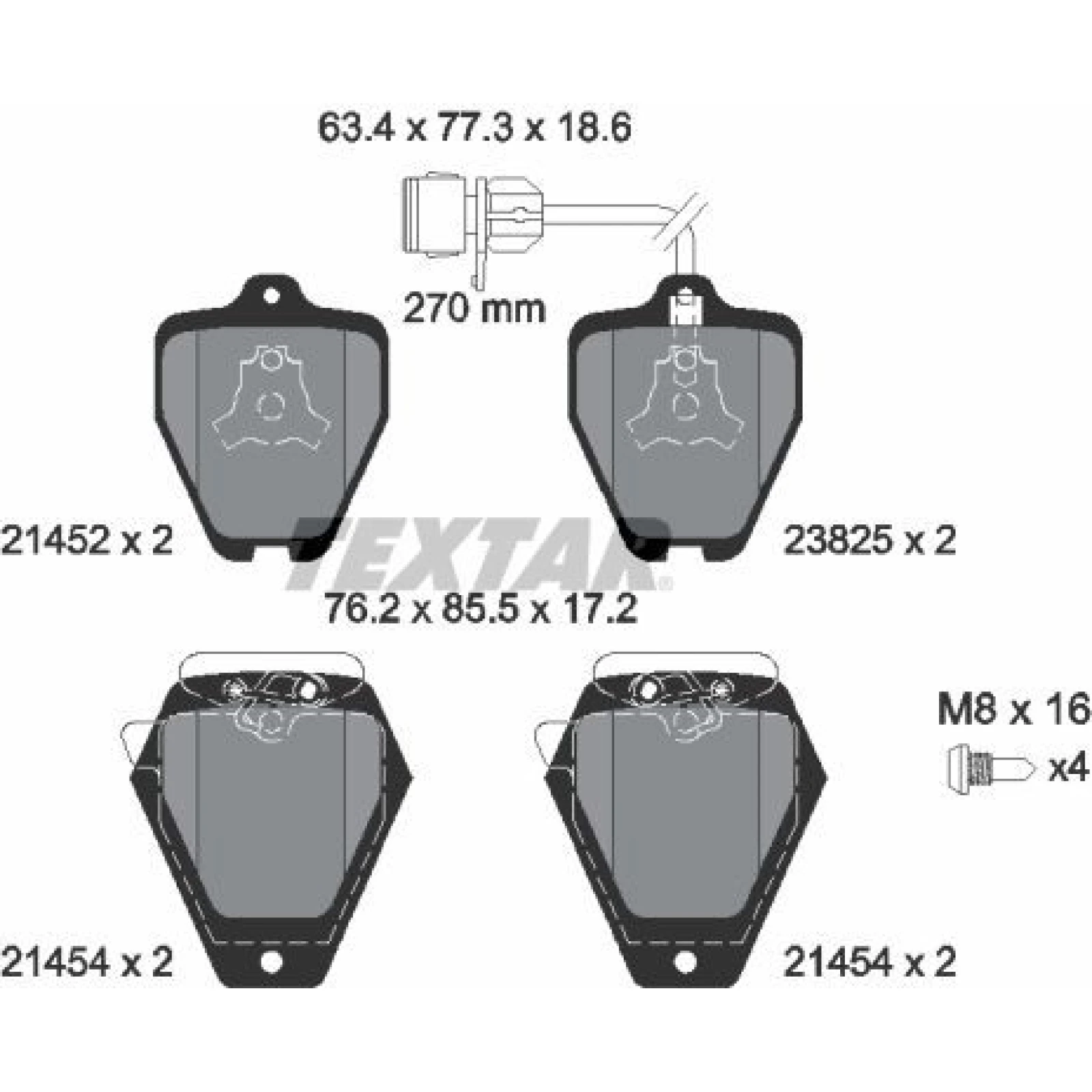 Bremsbelagsatz Vw S. A6 97 2145201