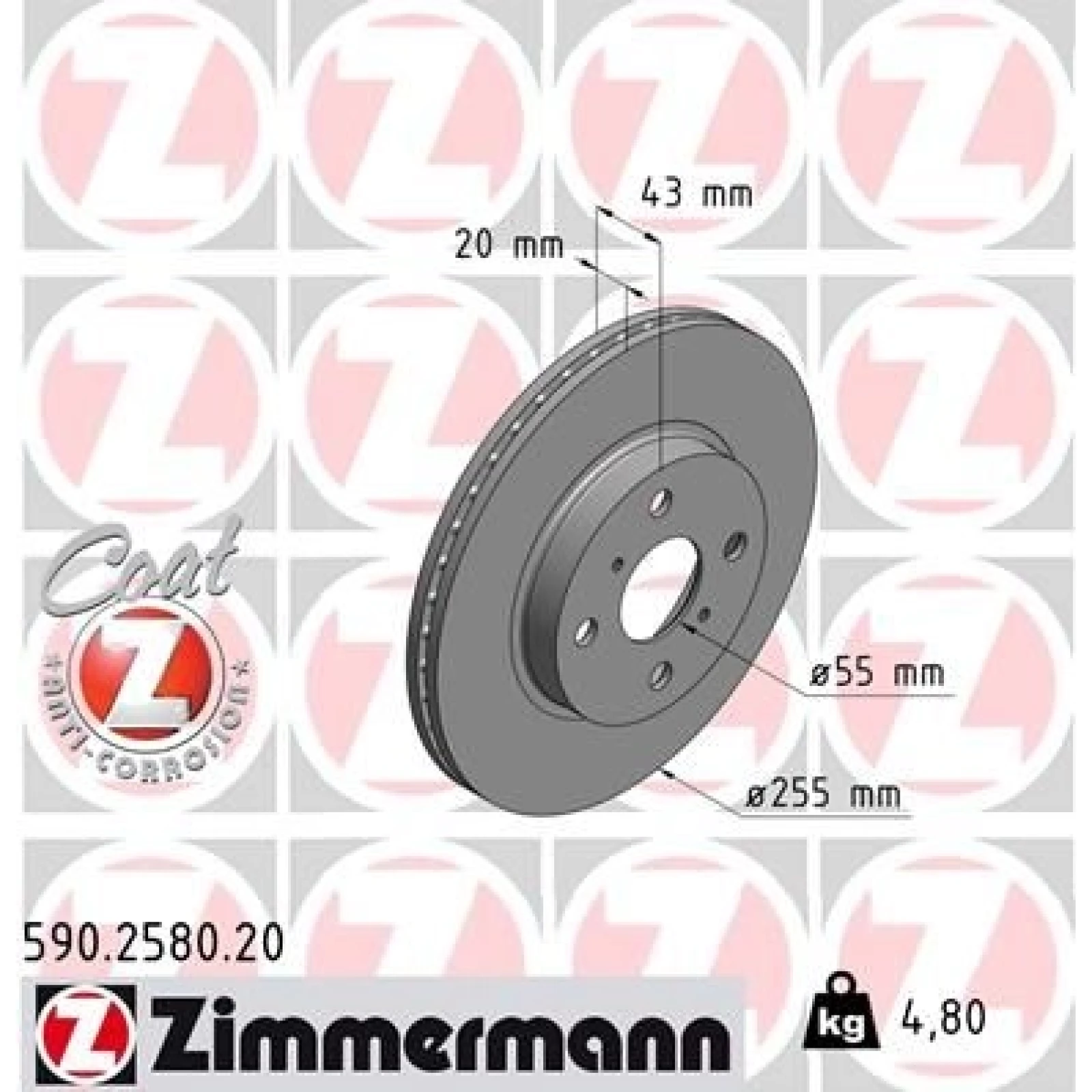 ZIMMERMANN Bremsscheibe 590.2580.20