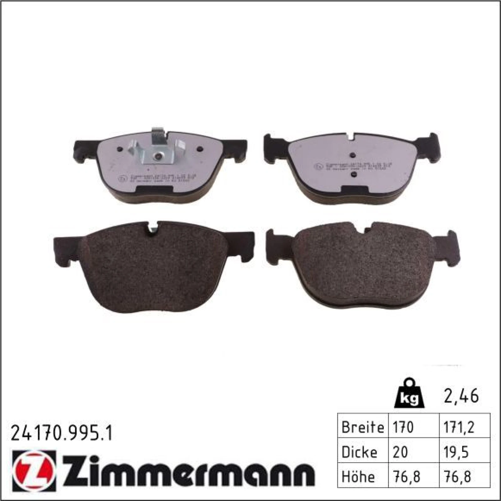 ZIMMERMANN Bremsbeläge 24170.995.1