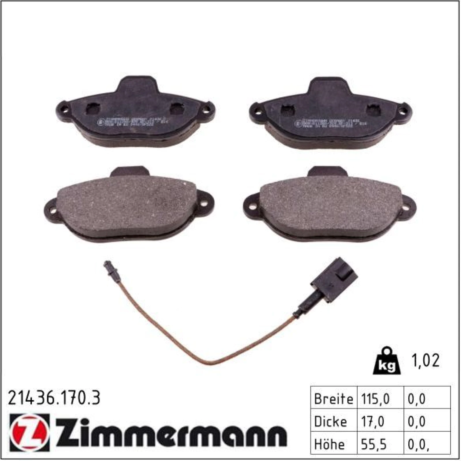 ZIMMERMANN Bremsbeläge 21436.170.3