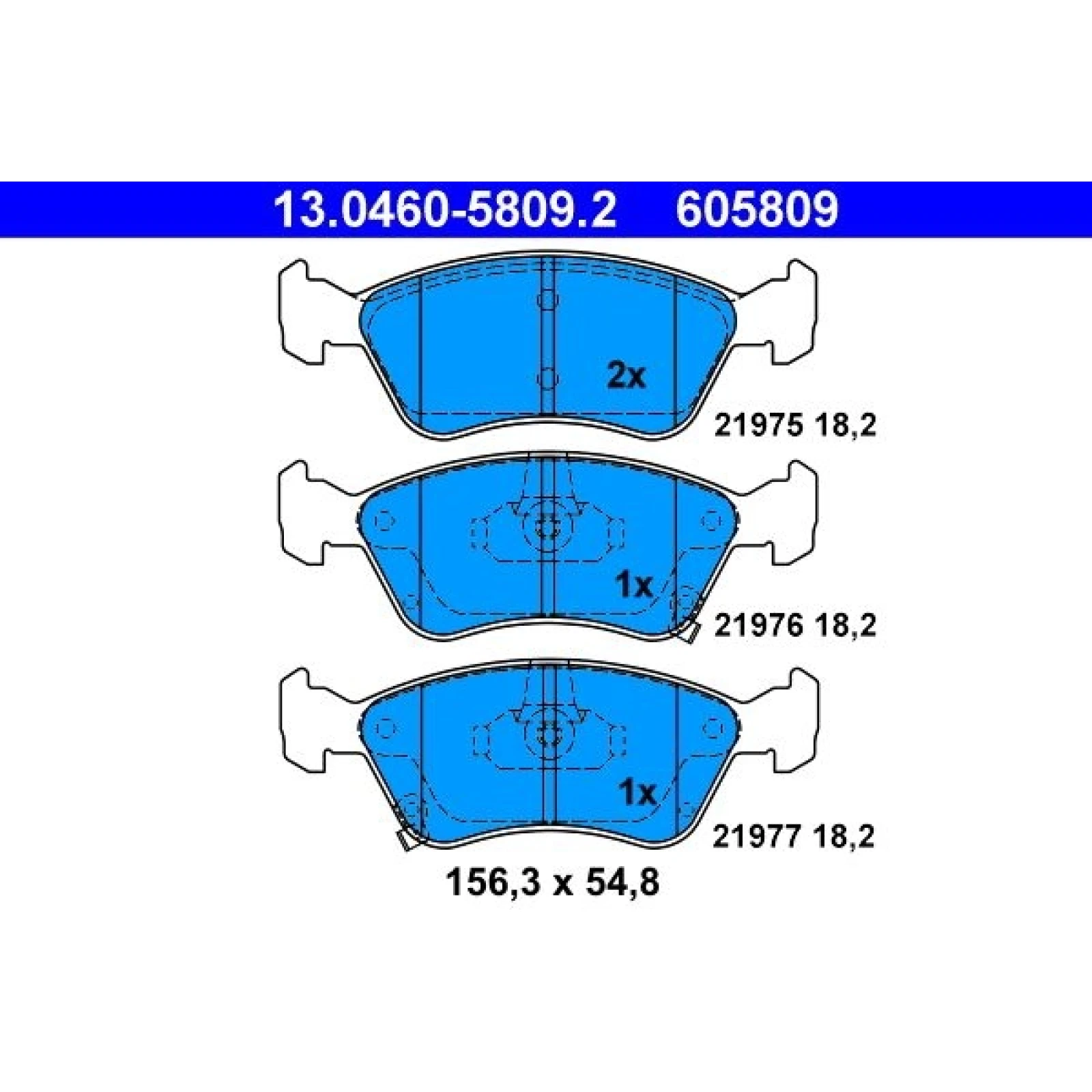Bremsbelagsatz Toyota P. Avensis 1,6-2,0 97-03 13.0460-5809.2