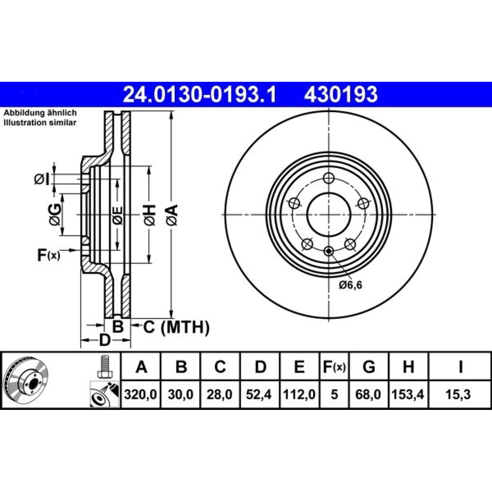 Bremsscheibe Vw S. A4/A5 07-/Q5 24.0130-0193.1