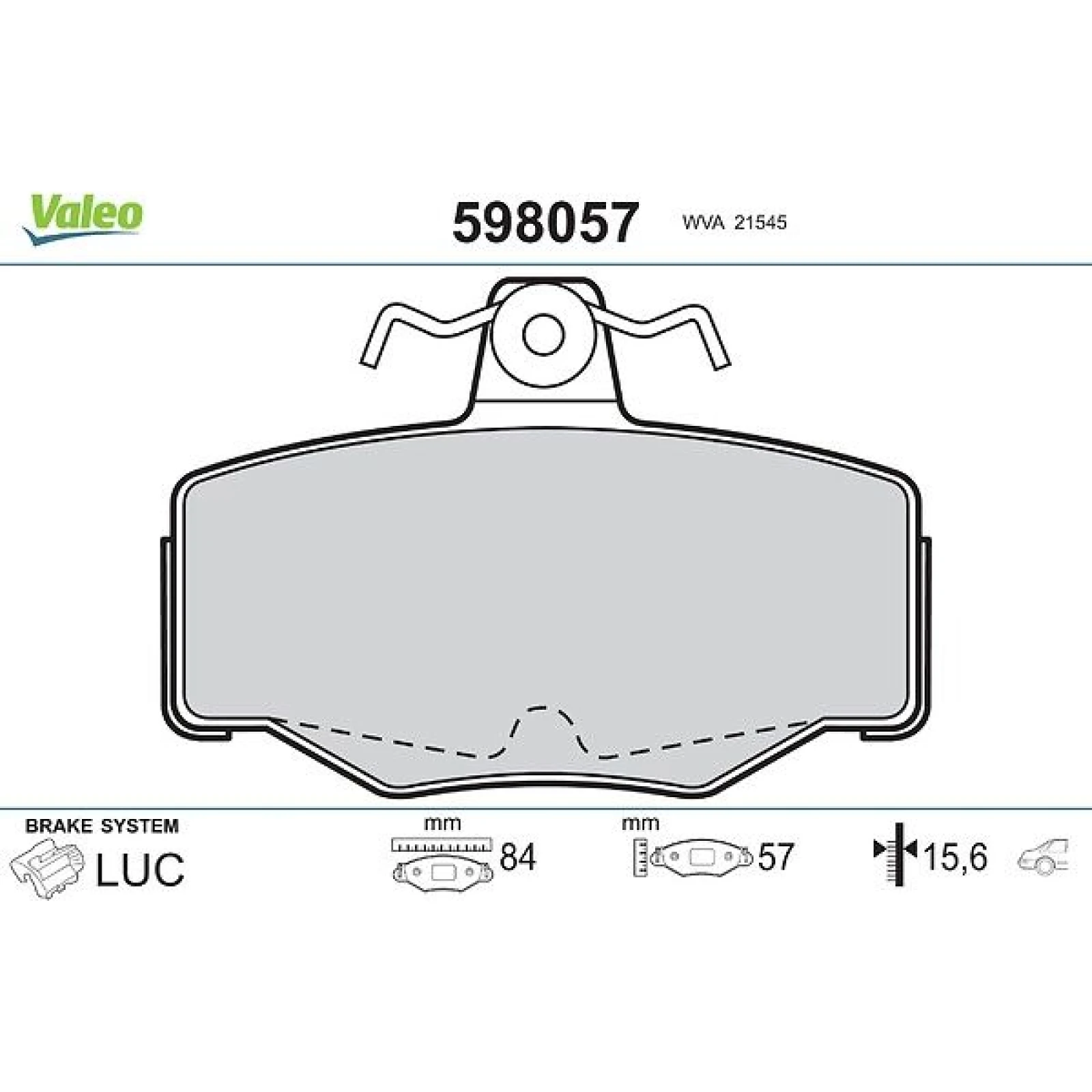 VALEO Bremsbeläge 598057