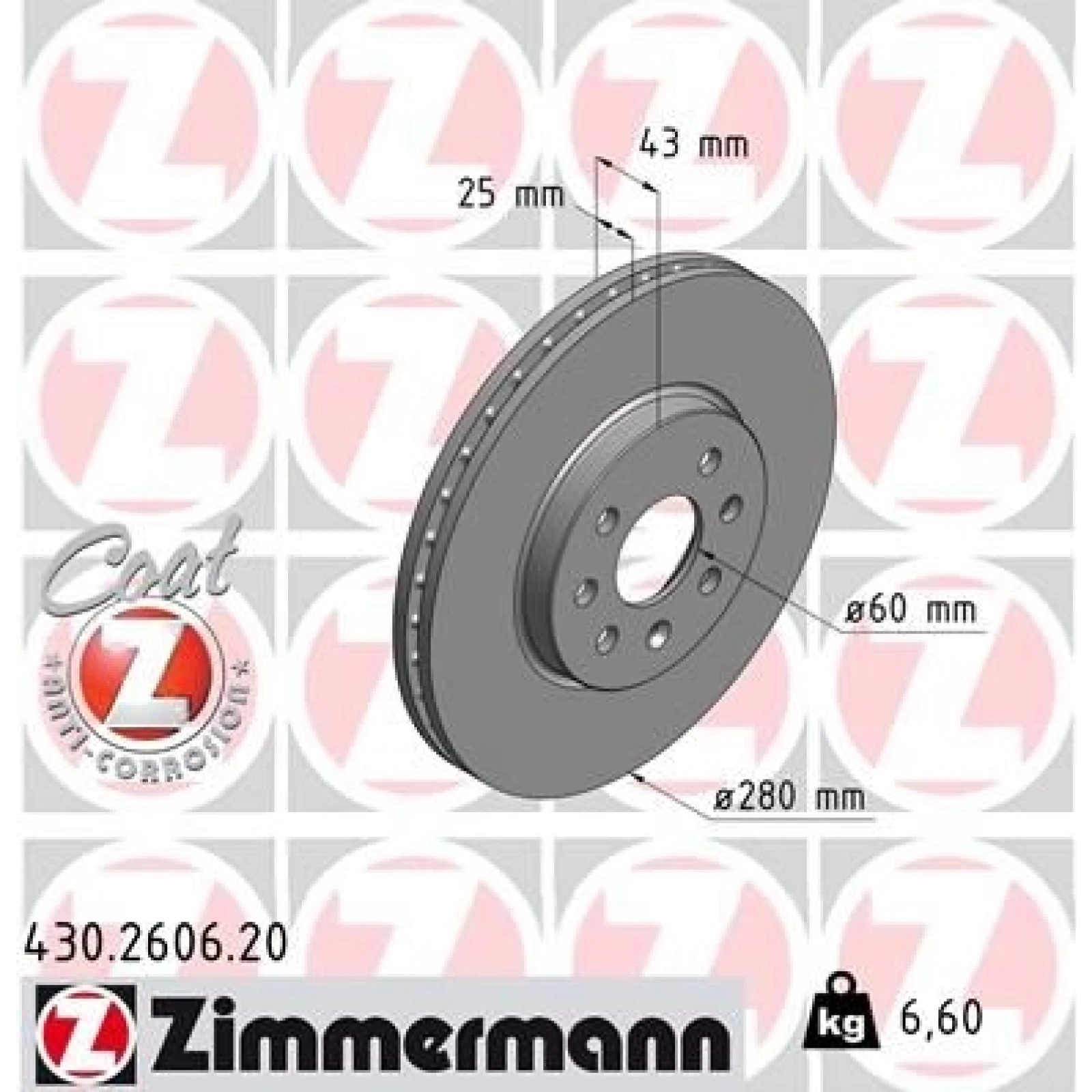 ZIMMERMANN Bremsscheibe 430.2606.20