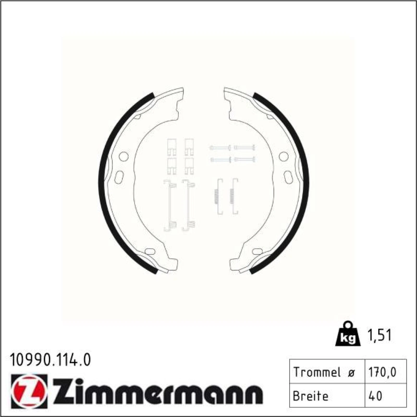 ZIMMERMANN Bremsbacken 10990.114.0