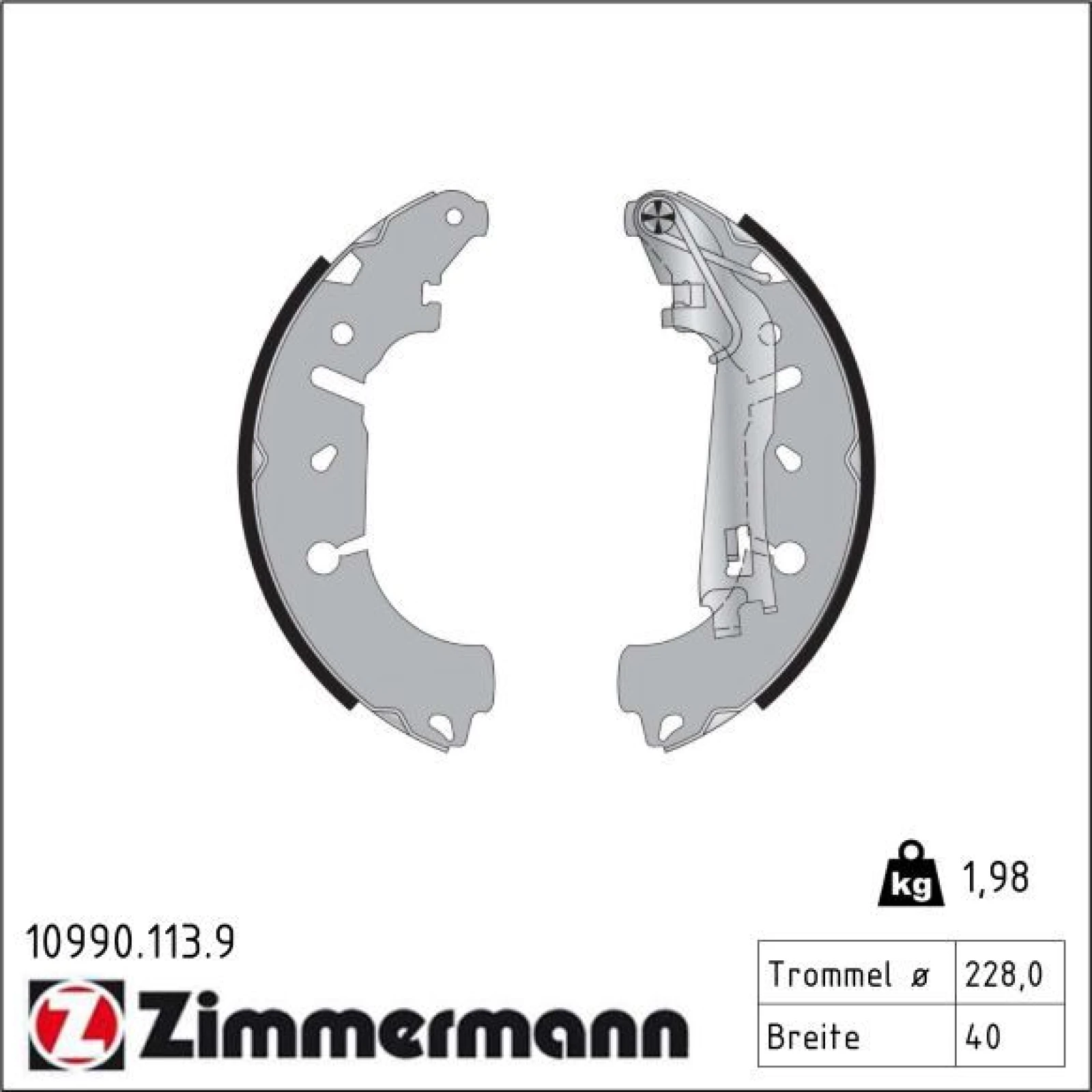 ZIMMERMANN Bremsbacken 10990.113.9