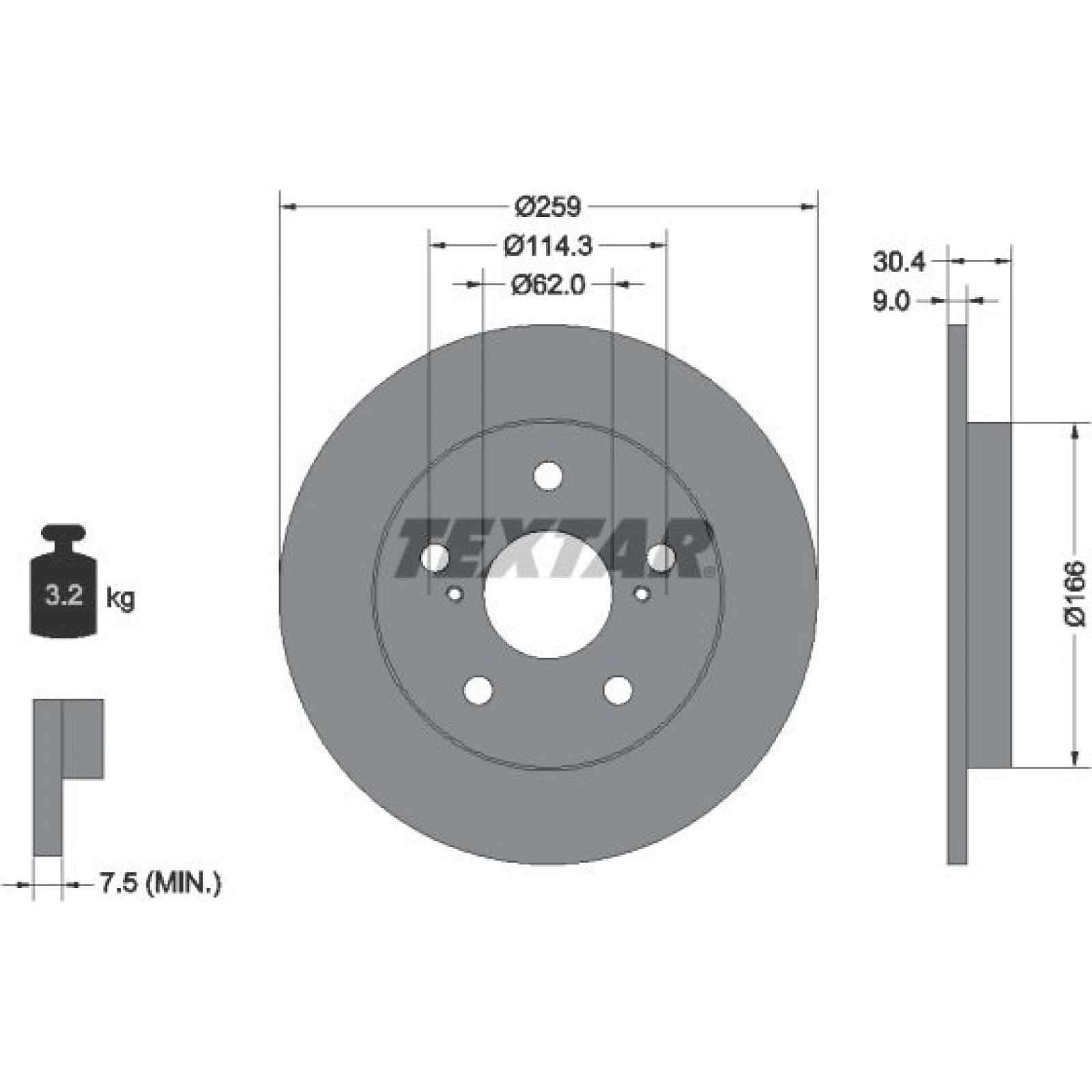 Bremsscheibe Toyota T. Auris 06- Japan 92164103