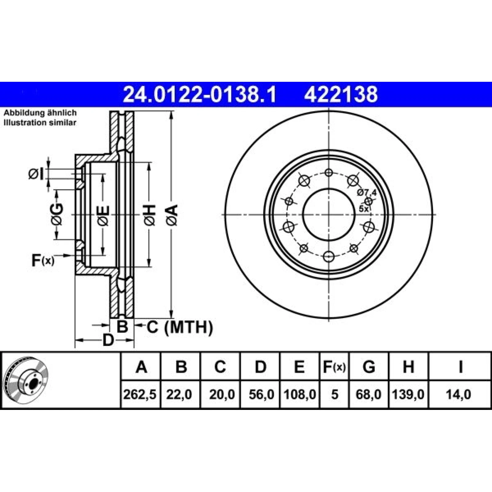 Bremsscheibe 24.0122-0138.1