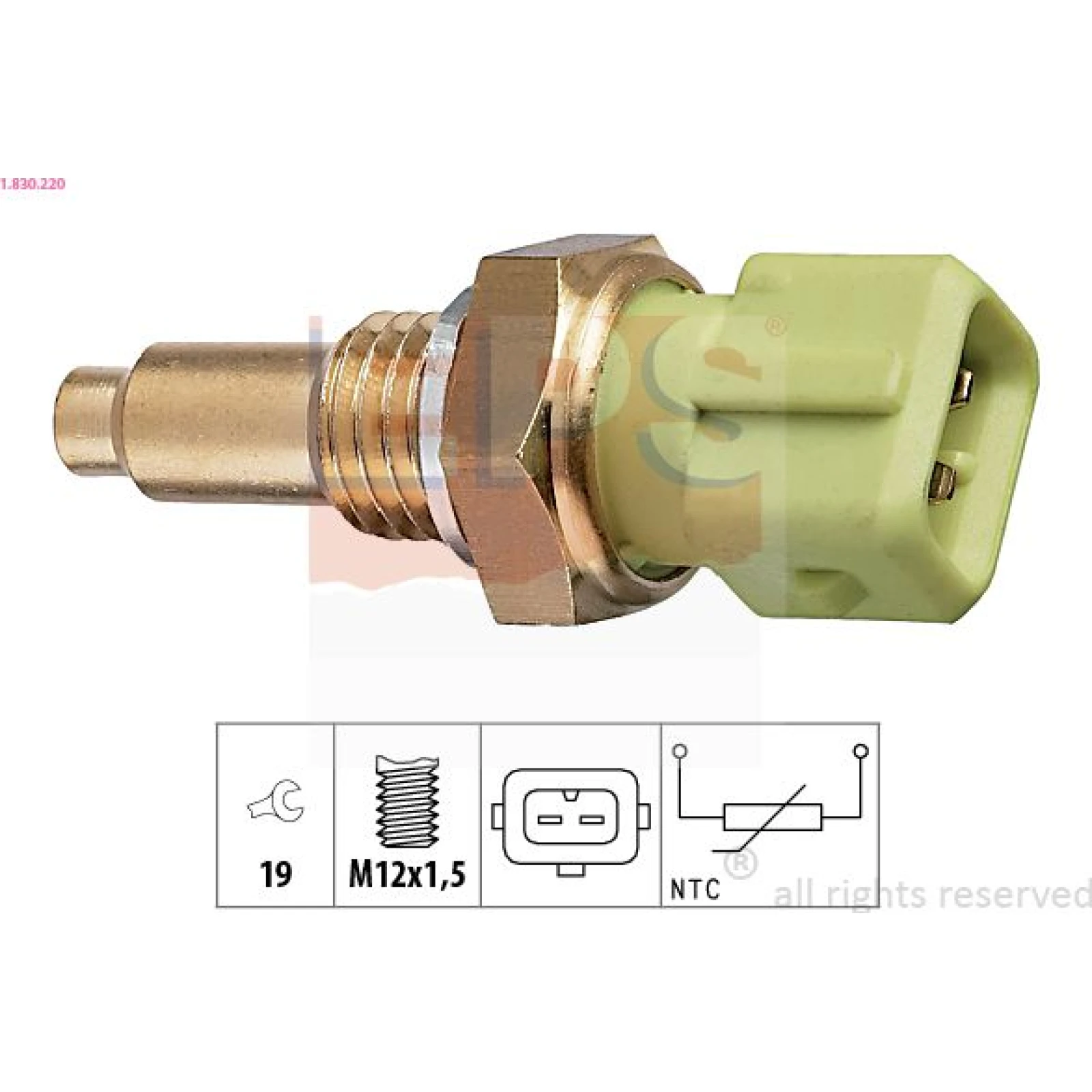 Sensor, Kühlmitteltemperatur 1.830.220