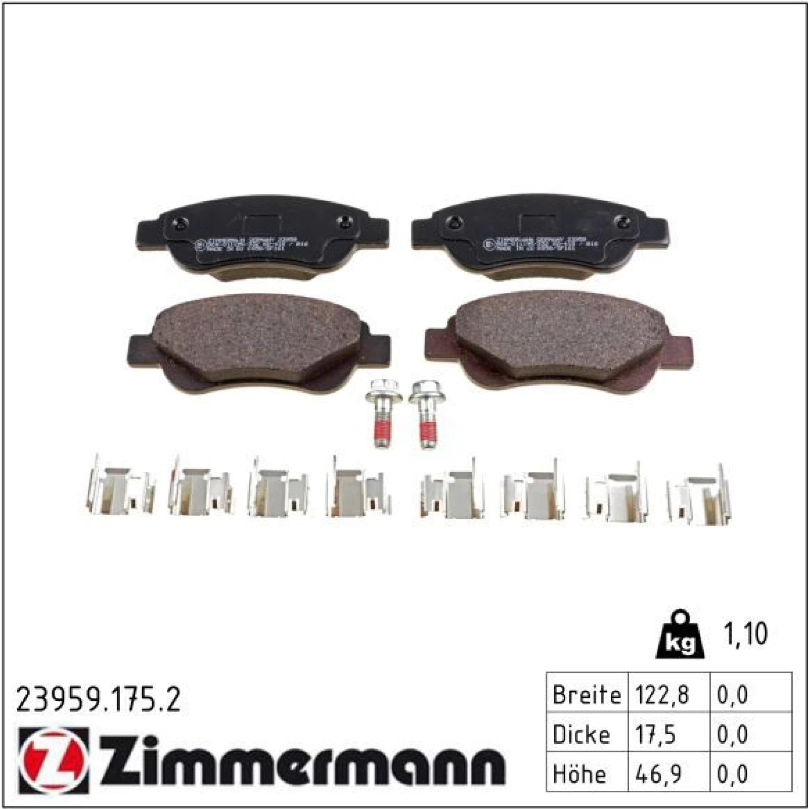 ZIMMERMANN Bremsbeläge 23959.175.2