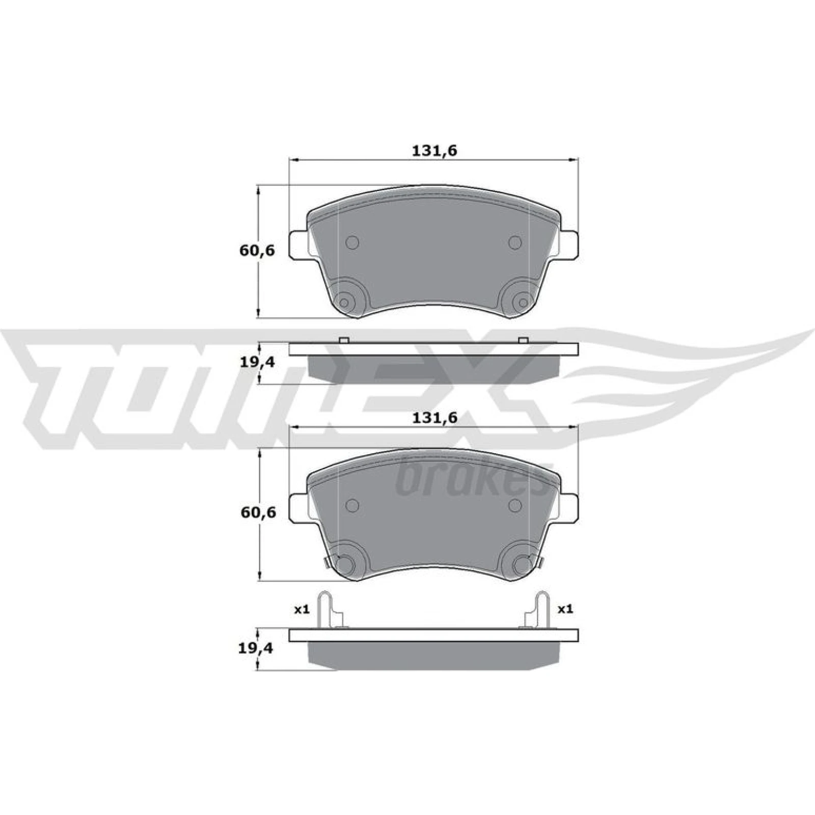 TOMEX brakes Bremsbelagsatz, Scheibenbremse TX 16-53