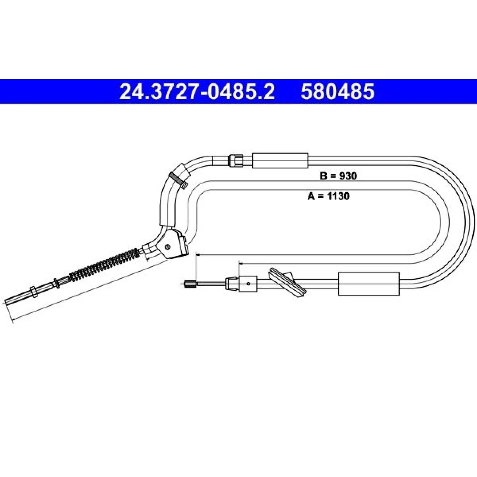 ATE Handbremsseil Seilzug Festellbremse 24.3727-0485.2