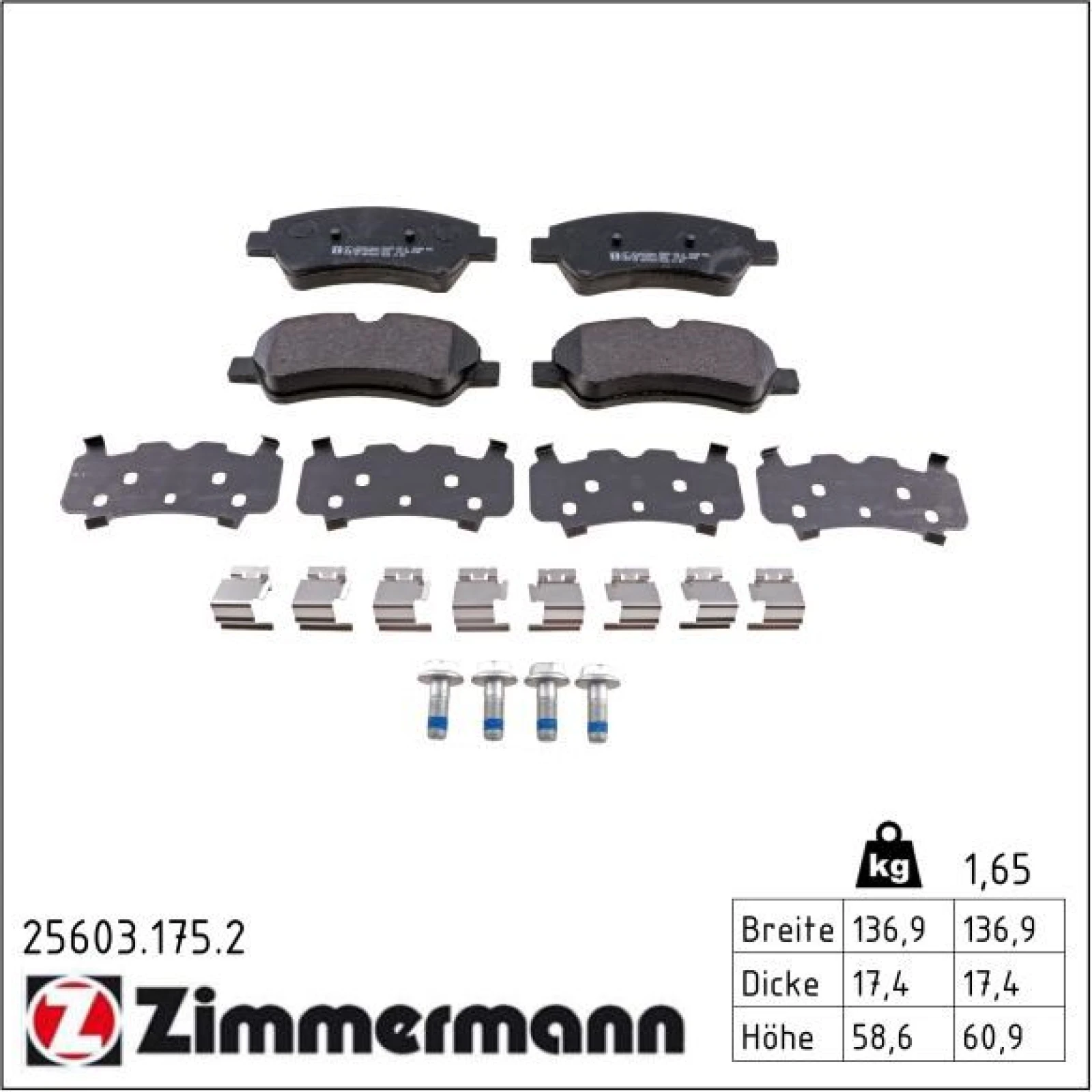 ZIMMERMANN Bremsbeläge 25603.175.2
