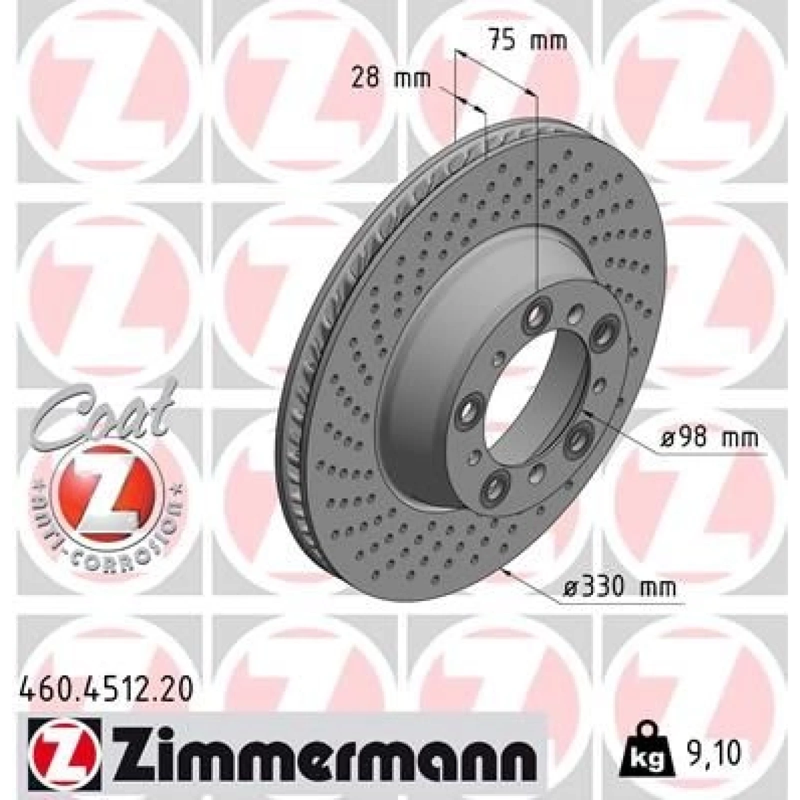 ZIMMERMANN Bremsscheibe 460.4512.20