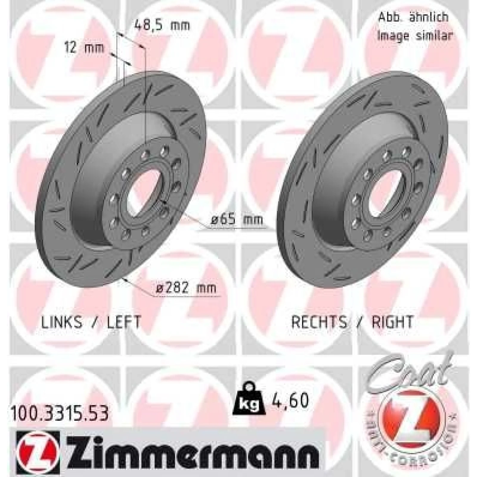 ZIMMERMANN Bremsscheibe 100.3315.53