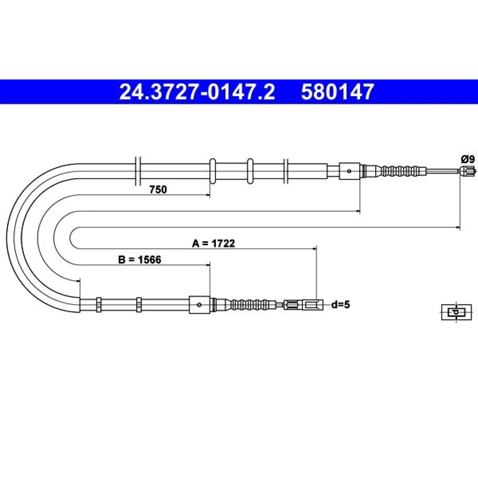 ATE Handbremsseil 24.3727-0147.2