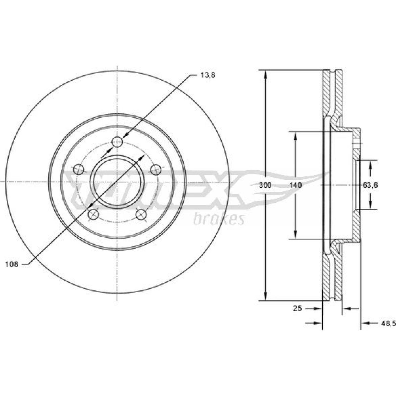 TOMEX brakes Bremsscheibe TX 71-77