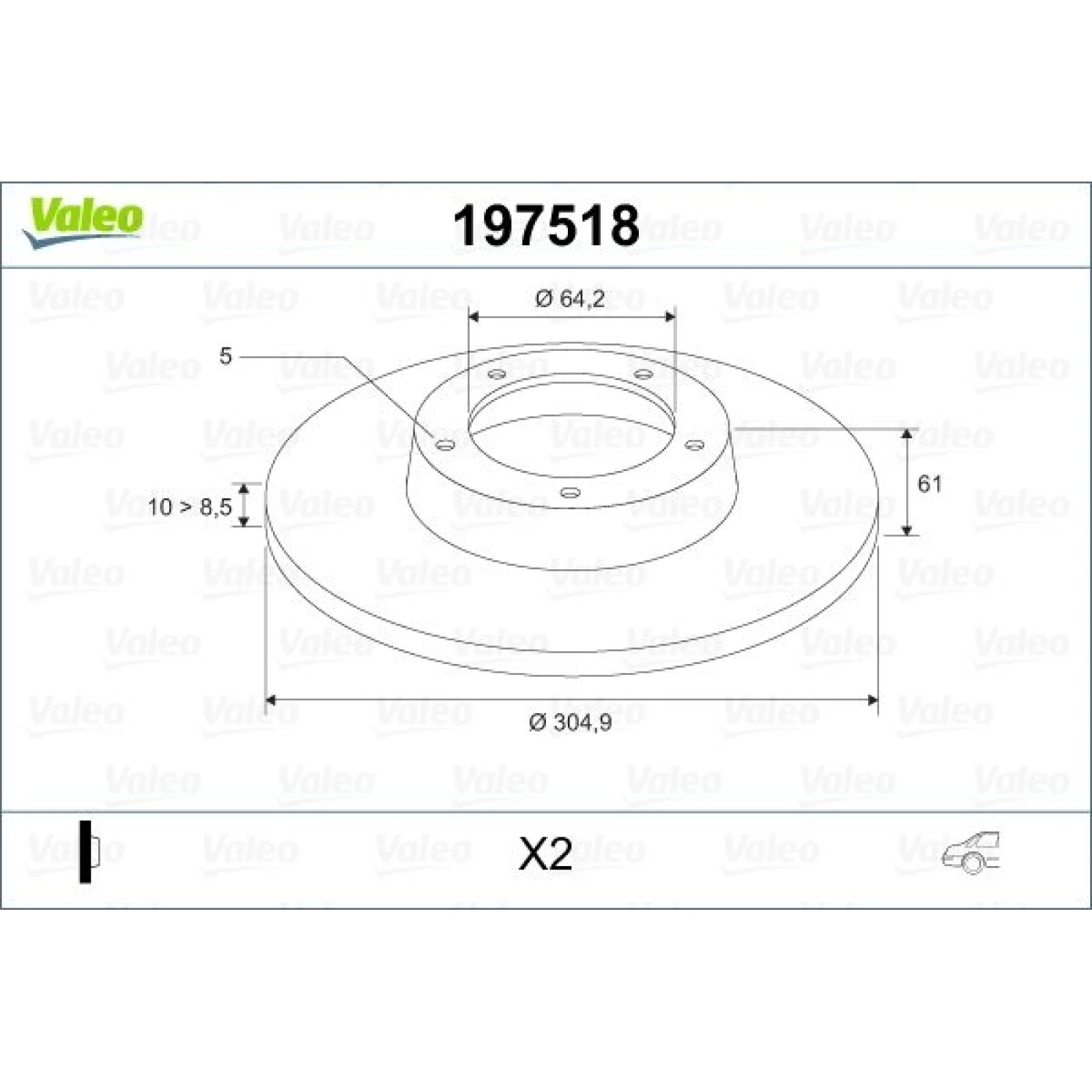 VALEO Bremsscheibe 197518