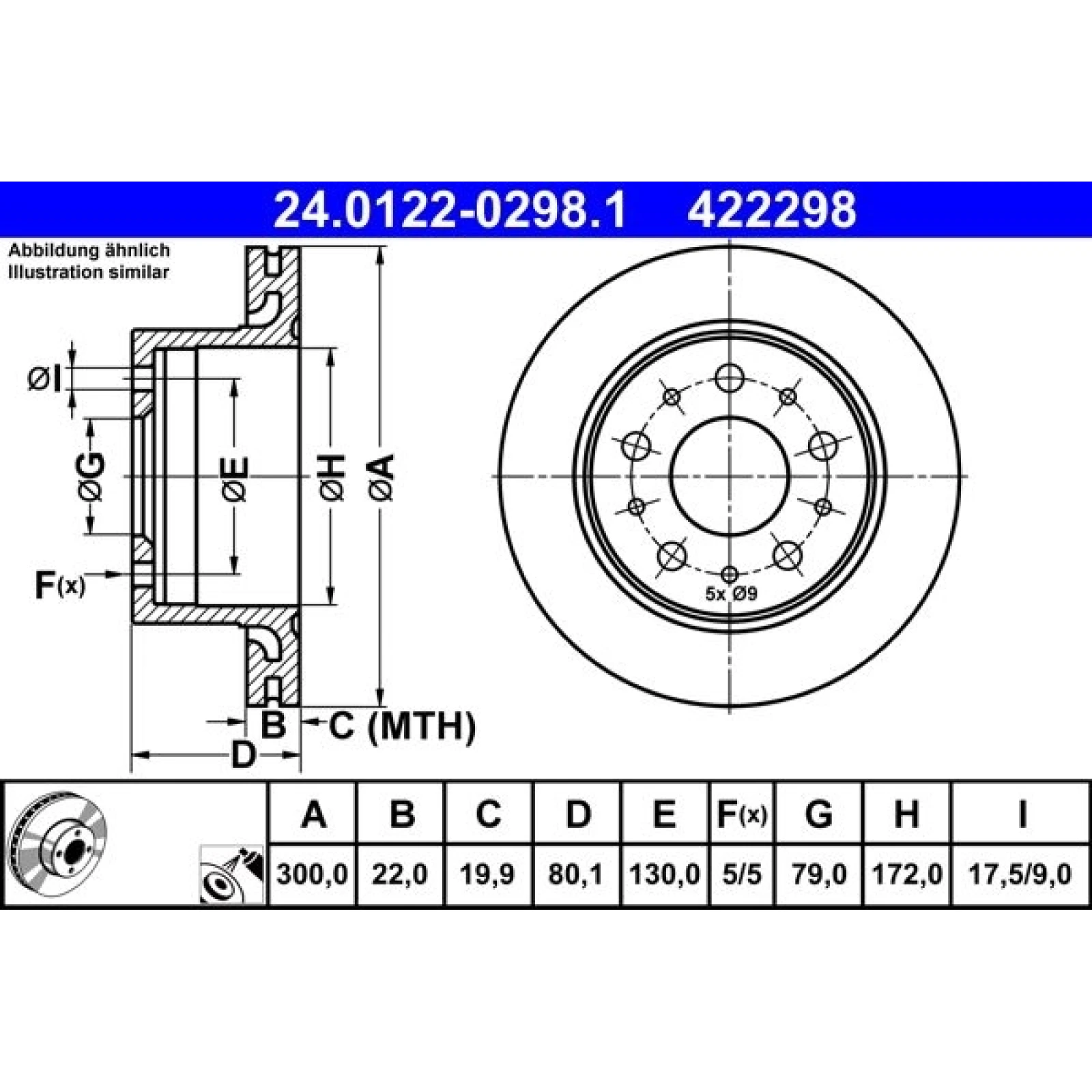 Bremsscheibe 24.0122-0298.1