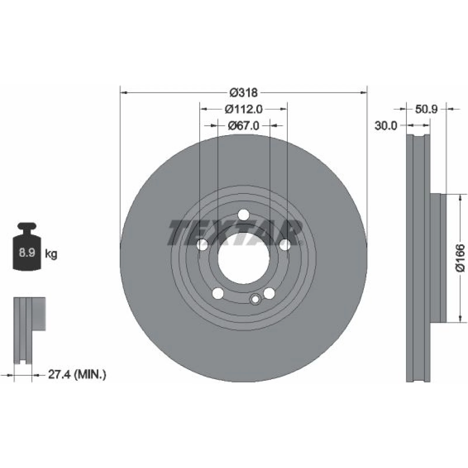 Textar Bremsscheibe 92316705