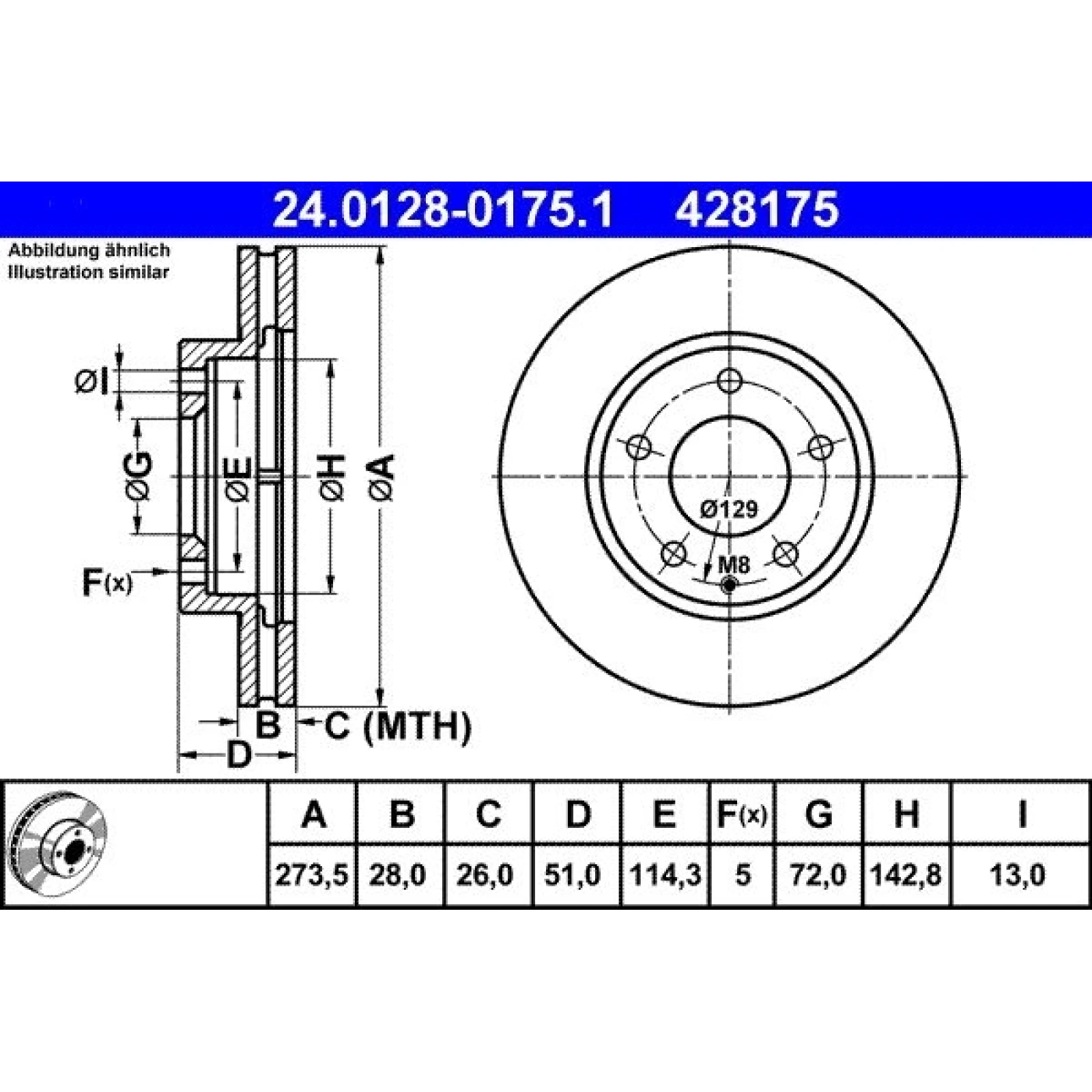 Bremsscheibe 24.0128-0175.1