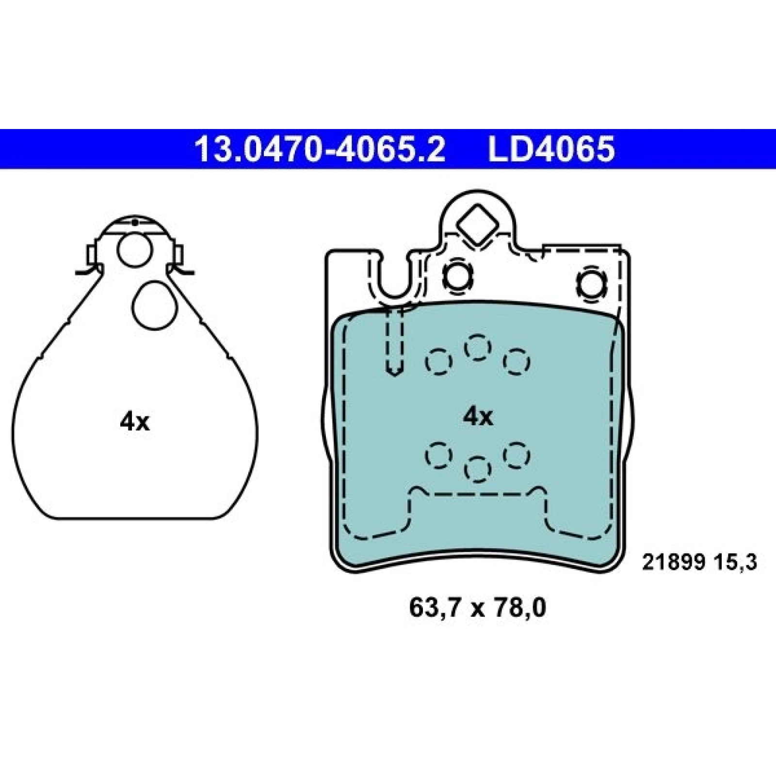 BREMSBELAGSATZ DB T. W203/W210/R171 95-11 CERAMIC 13.0470-4065.2