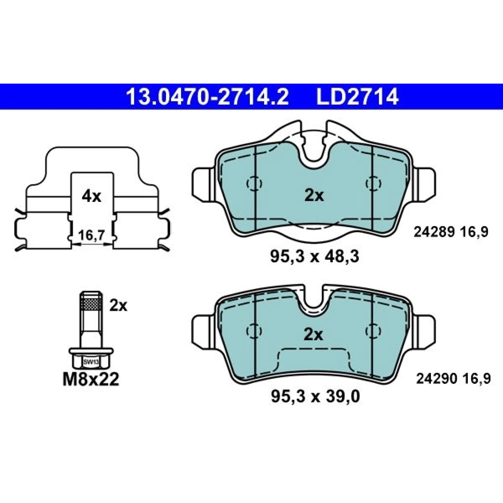 Bremsbelagsatz Mini T. One/Cooper 1,4-2,0 06-15 Keramik 13.0470-2714.2
