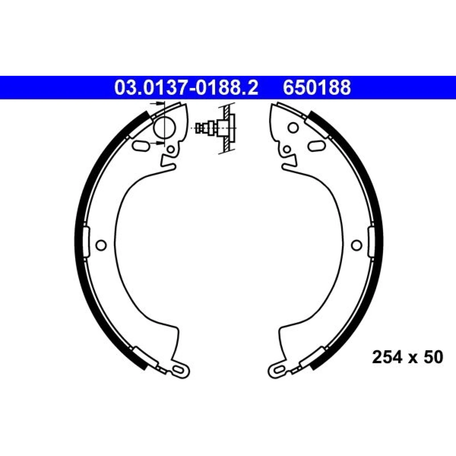 ATE Bremsbacken 03.0137-0188.2
