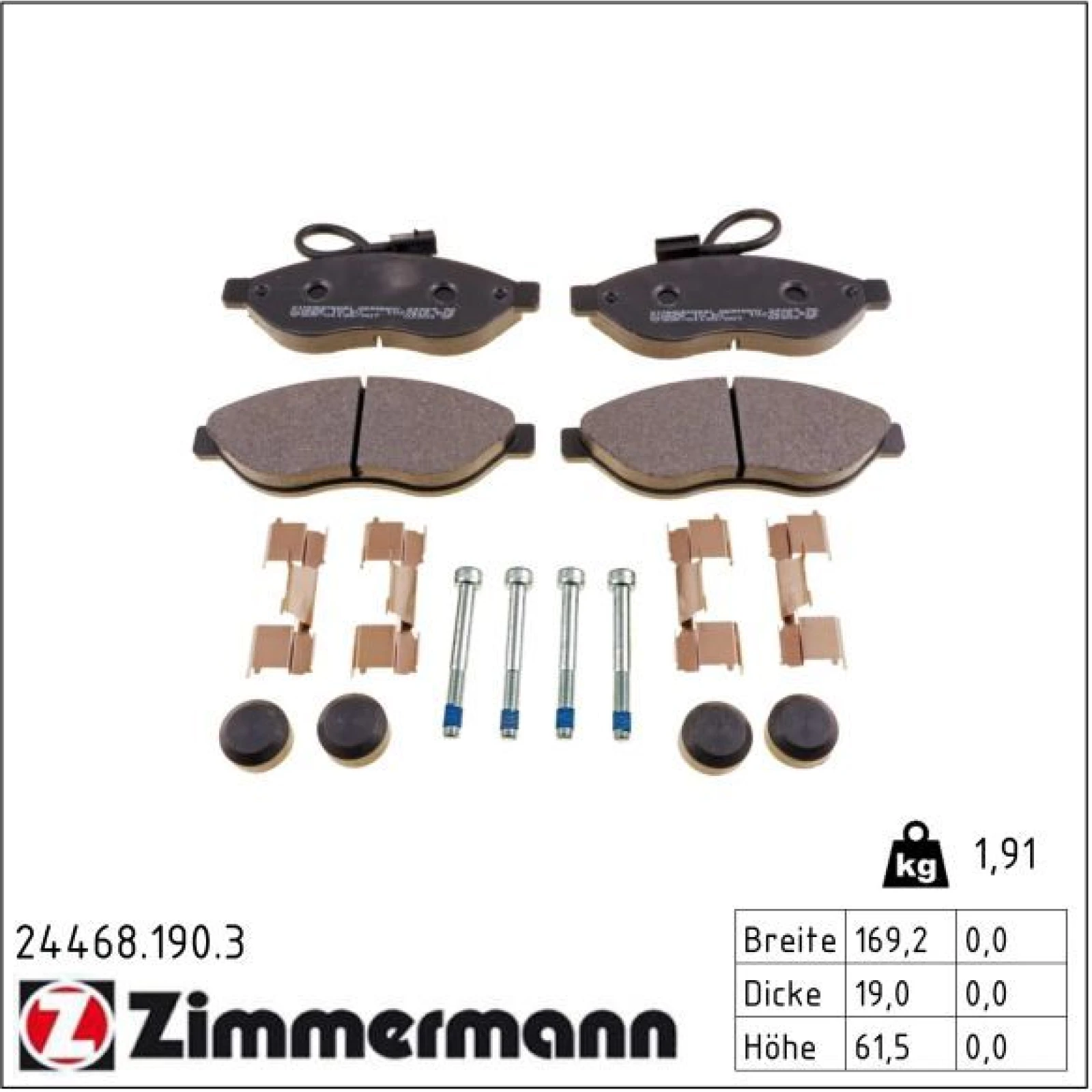 ZIMMERMANN Bremsbeläge 24468.190.3