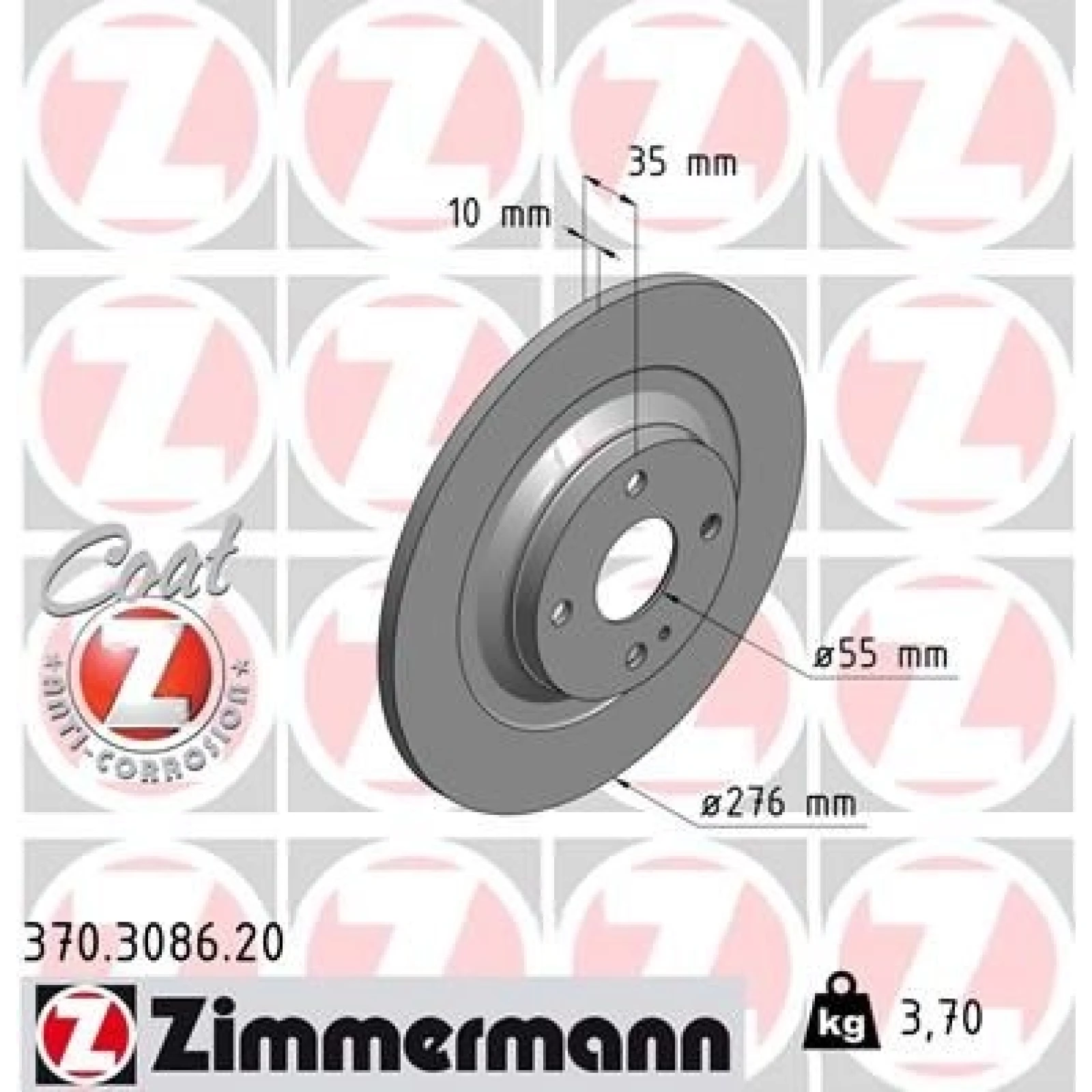 ZIMMERMANN Bremsscheibe 370.3086.20