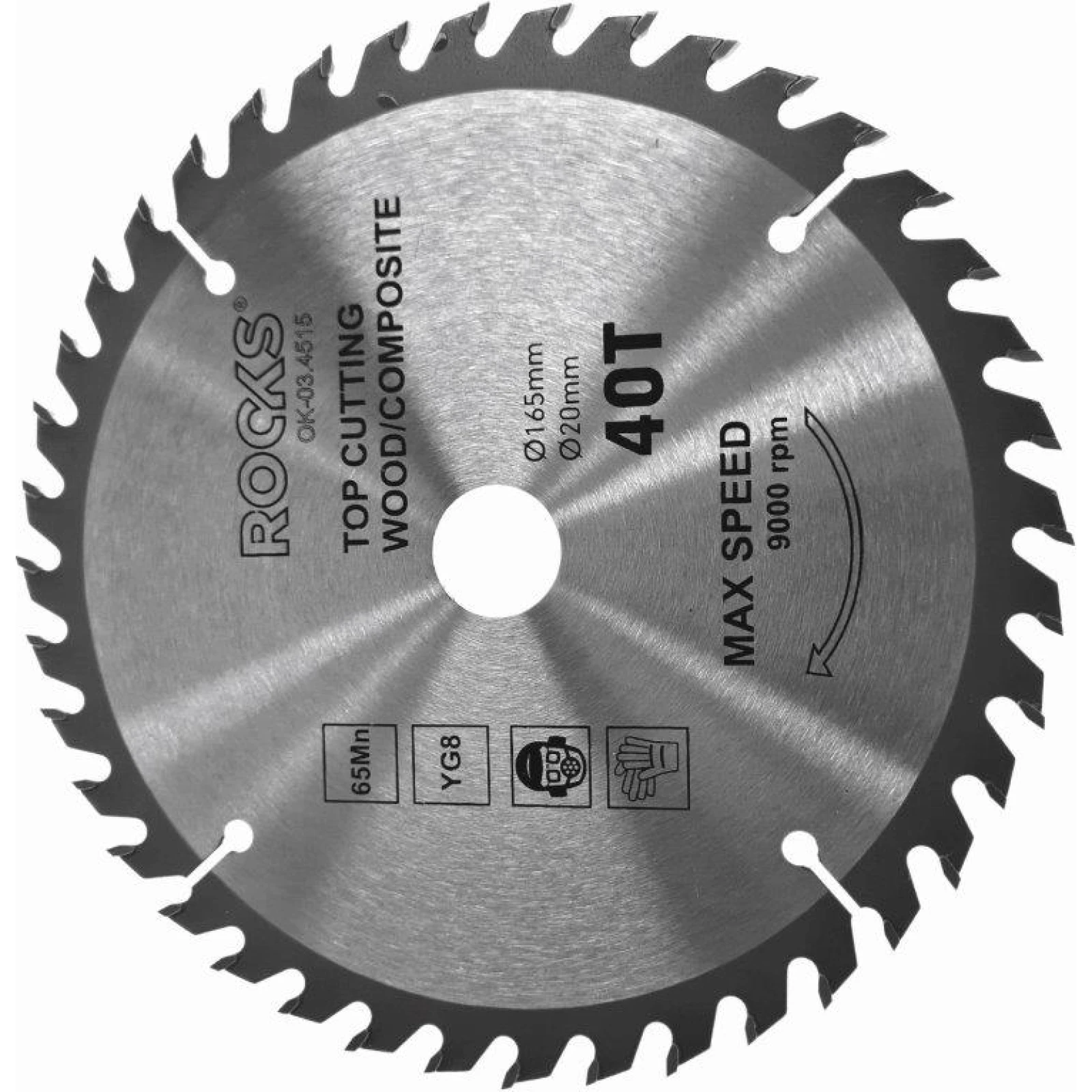 ROOKS Hartmetall-Kreissägeblatt Holz 165 x 20 mm 60 Zähne S40