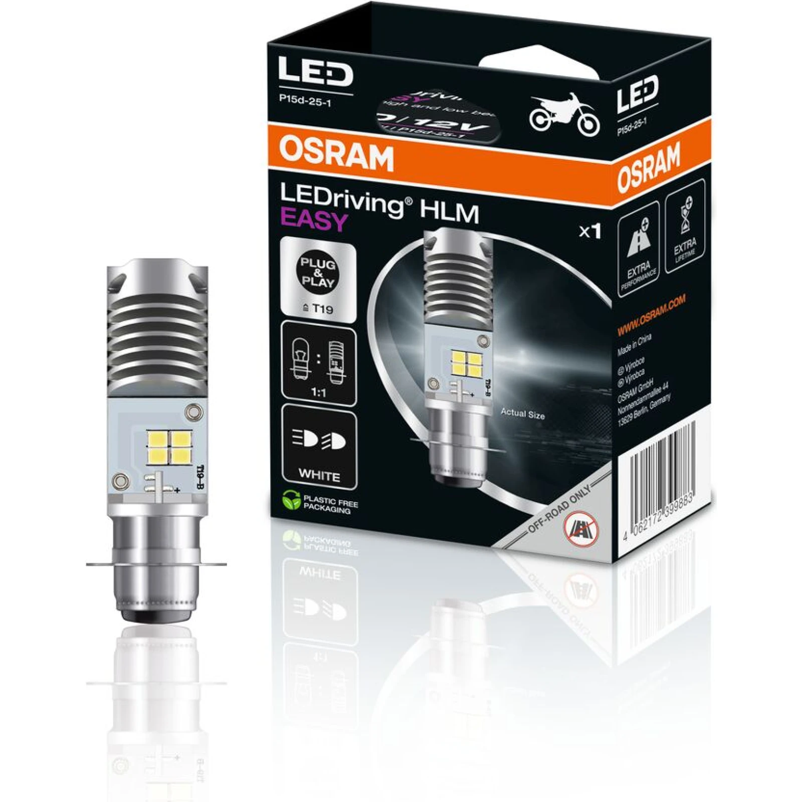 LEDriving T19 HL 12V 60W/55W P15d 6000K White
