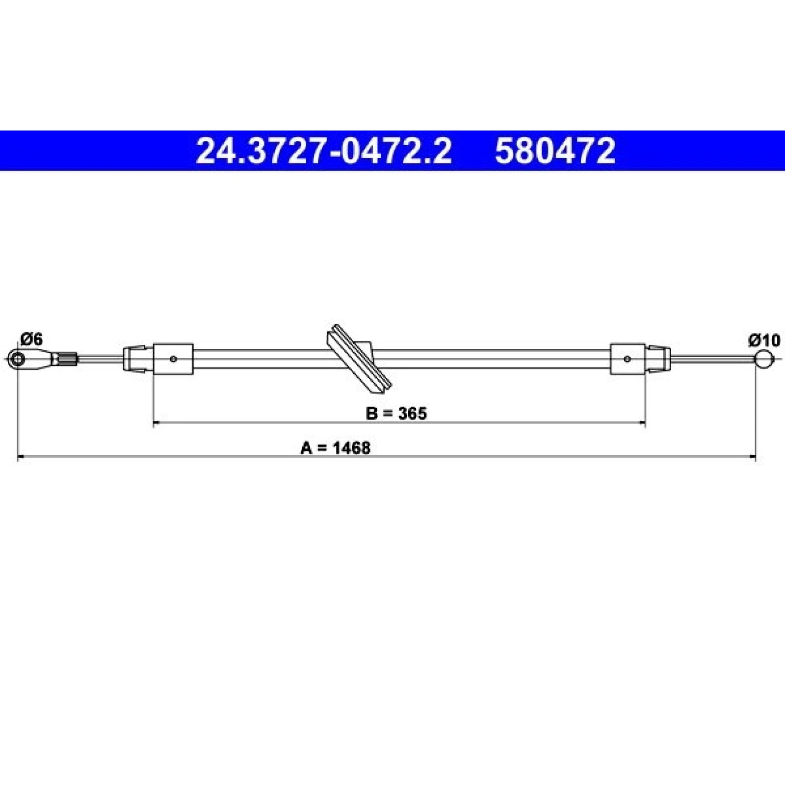 ATE Handbremsseil Seilzug Festellbremse 24.3727-0472.2