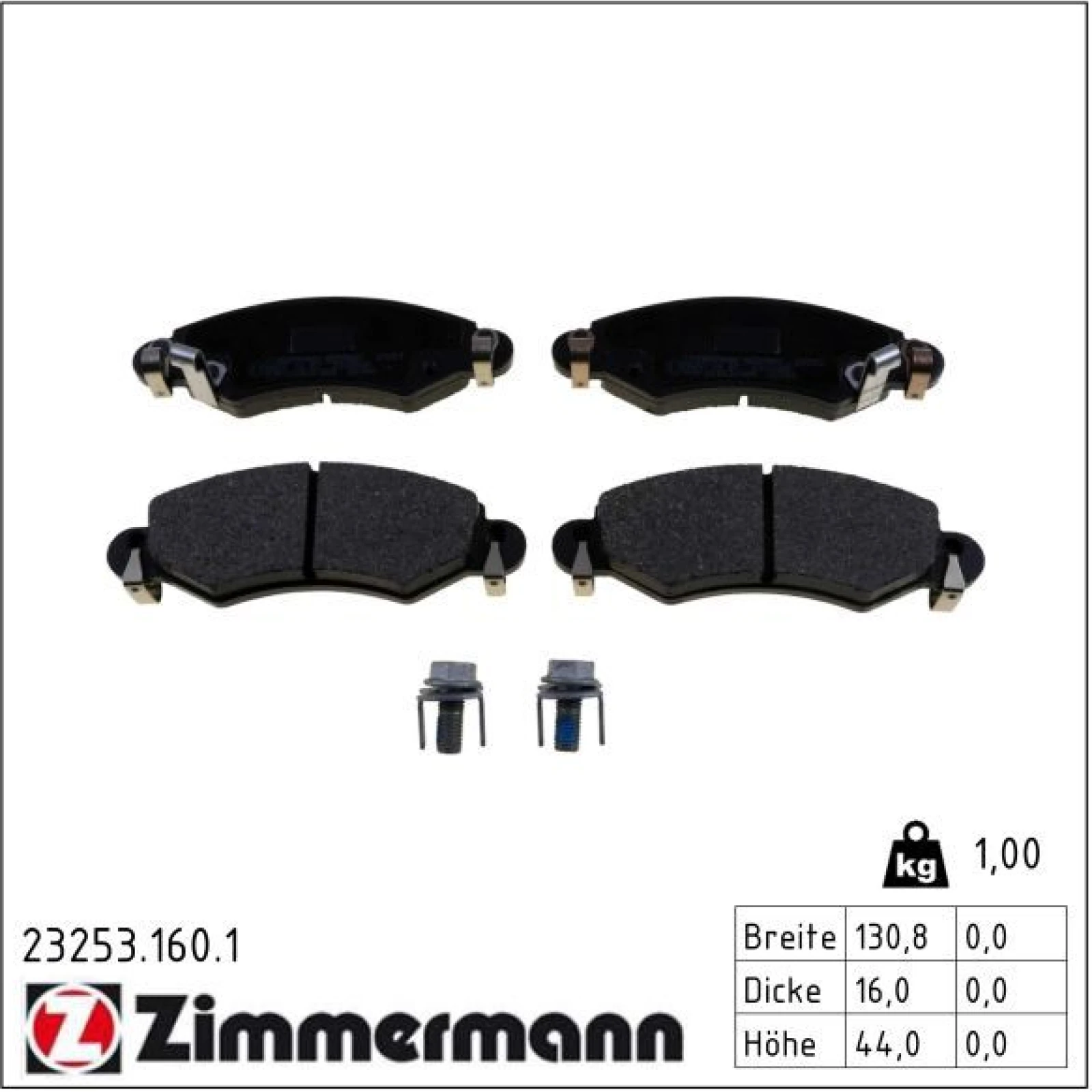 ZIMMERMANN Bremsbeläge 23253.160.1
