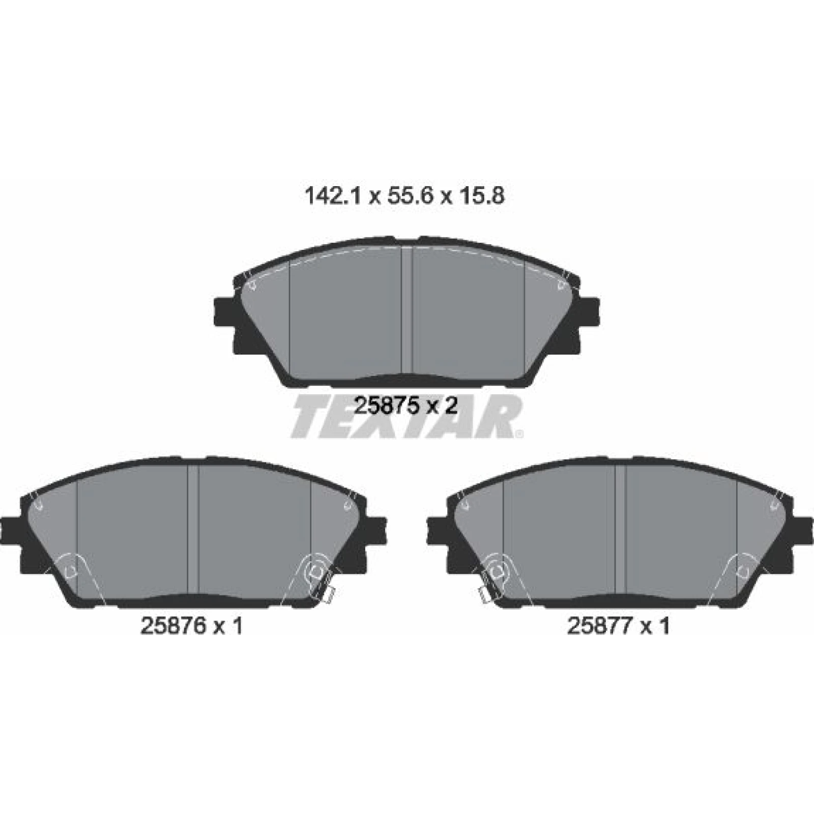 Bremsbelagsatz Mazda P. 3 1.5-2.2D 13 2587501
