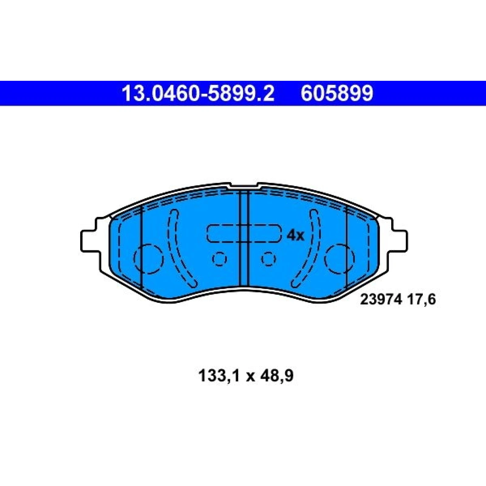 Bremsbelagsatz Chevrolet P. Aveo/Kalos 1.2-1.5 04 13.0460-5899.2