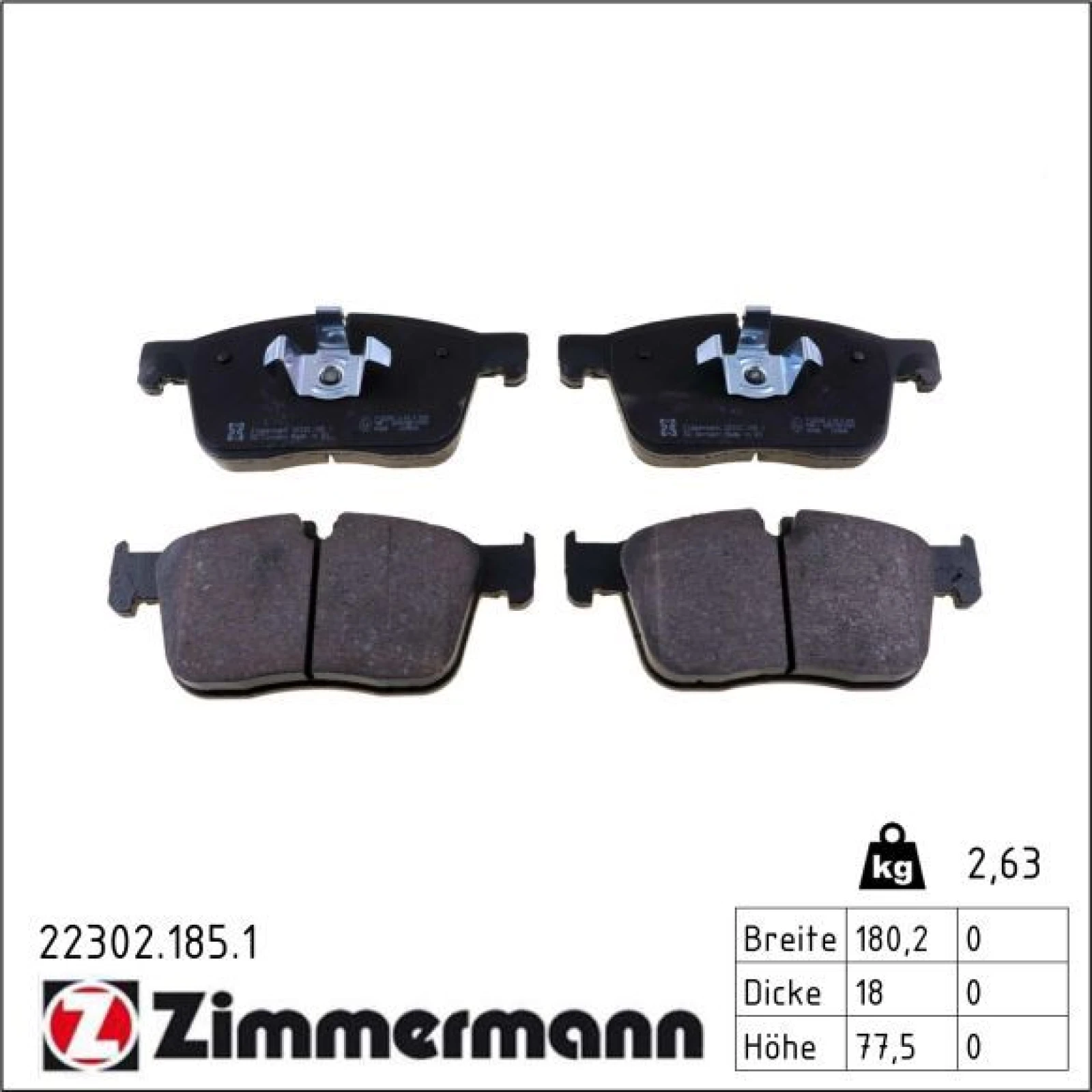 ZIMMERMANN Bremsbeläge 22302.185.1