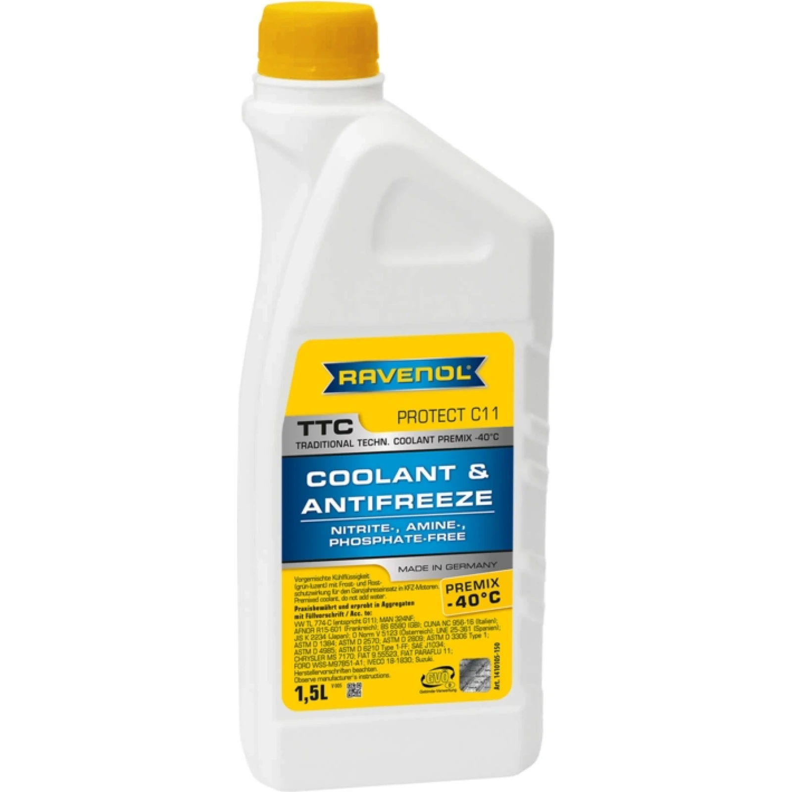 RAVENOL Kühlerfrostschutz TTC Premix -40°C Protect C11 1,5 Liter 1410105-150-01-999
