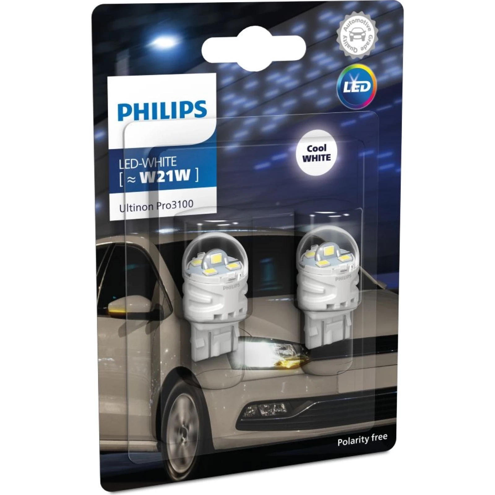 LED W21W 12V 2,2W W3x16d Ultinon Pro 3100 6000K 2 Stück Philips 11065CU31B2