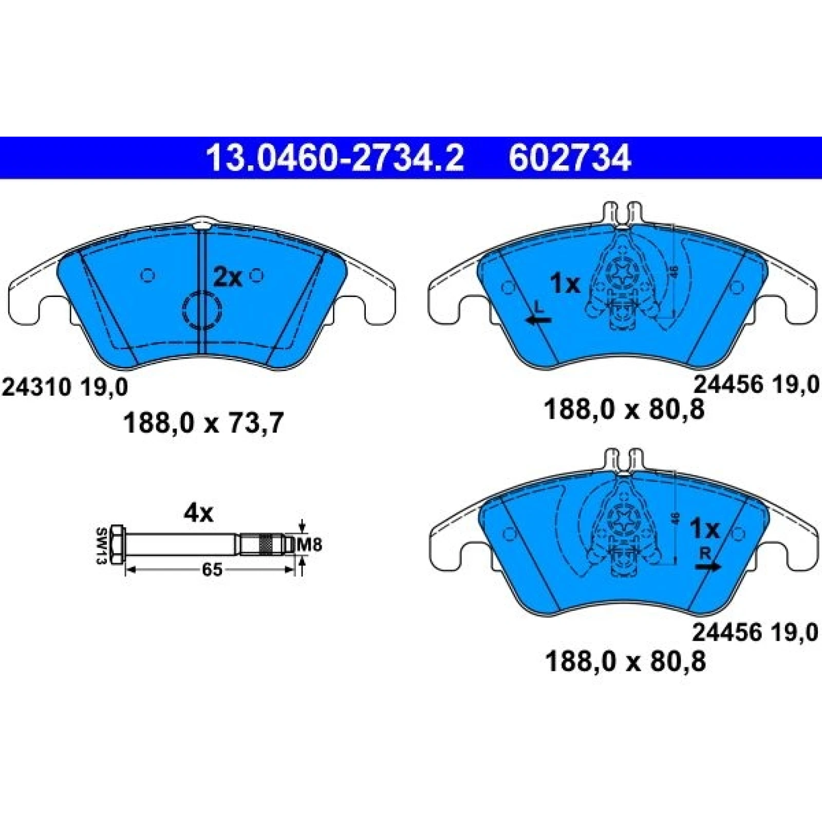Bremsbelagsatz Db P. W204 280-350/W212/Cls 13.0460-2734.2